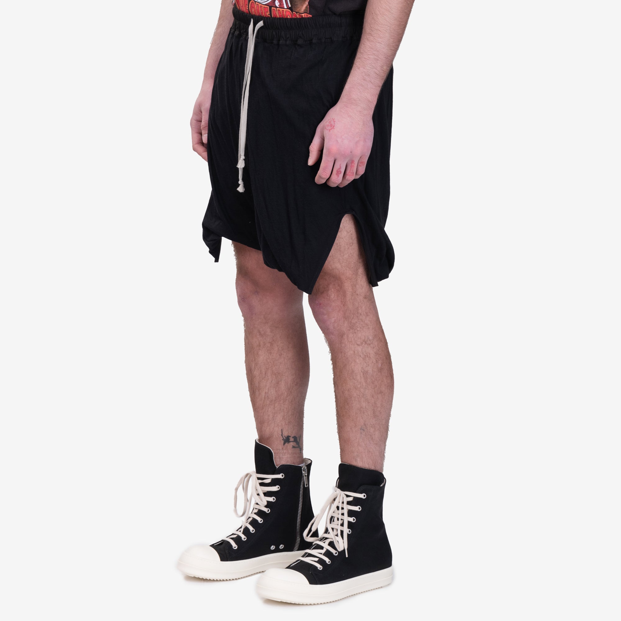 Rick Owens ダブルレイヤー ロングボクサーショーツ ブラック｜Feuille