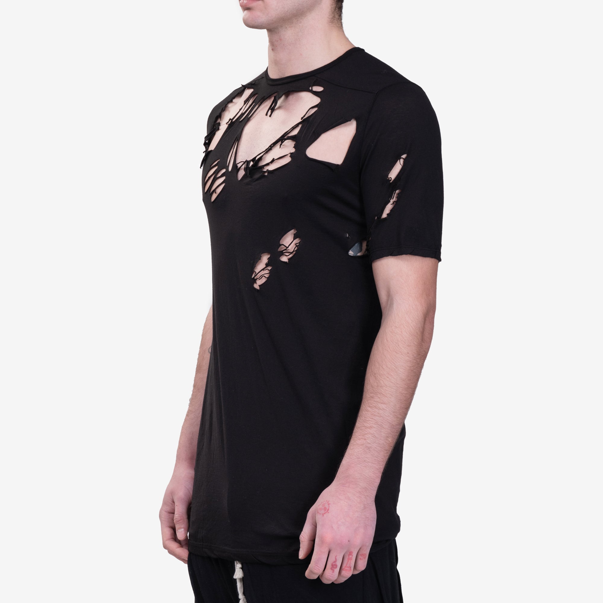 Rick Owens DRKSHDW Destroyed Level T-Shirt Black - 3