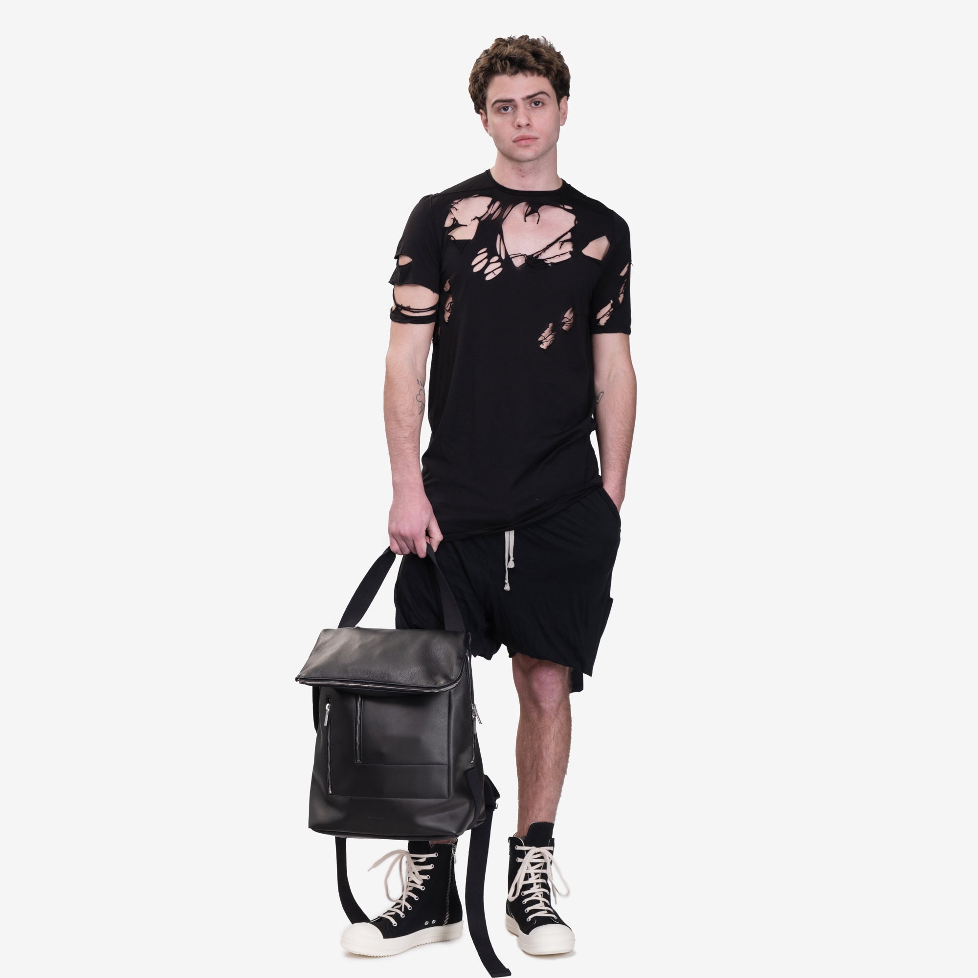 Rick Owens Cargo Leather Backpack Black - 2