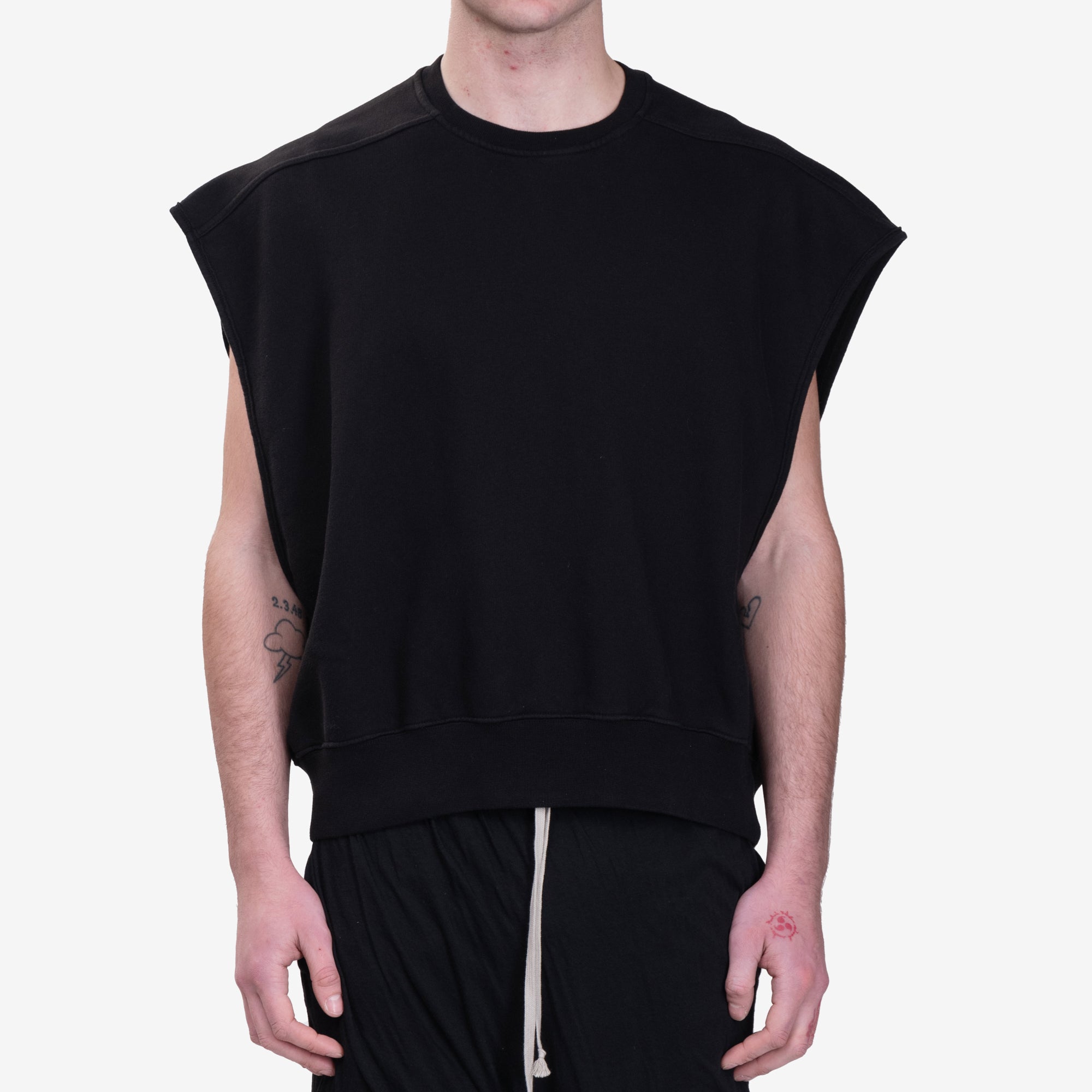 Rick Owens DRKSHDW Sleeveless Jumbo Tatlin Sweatshirt Black - 1