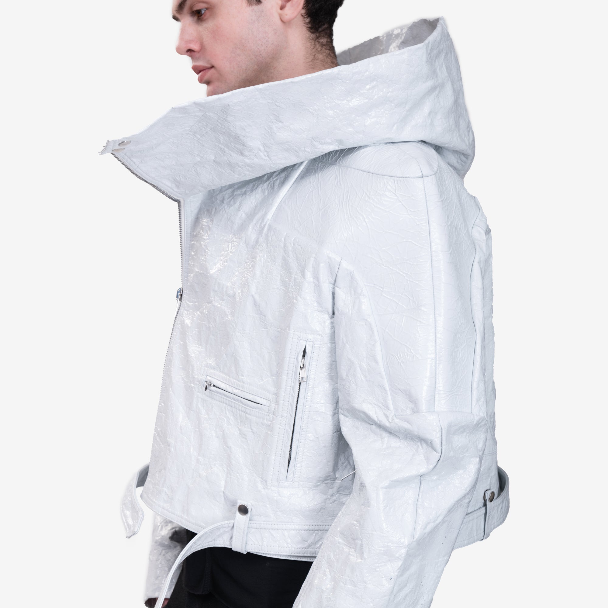 Rick Owens Cropped Hooded Stooges Runway Jacket Milk - 5