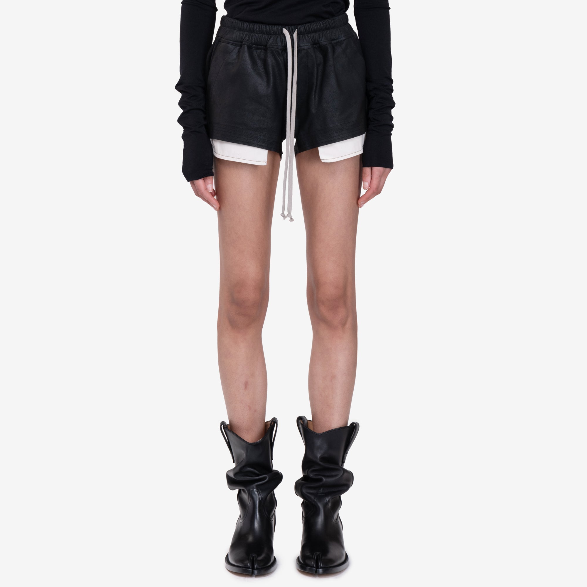 Rick Owens Womens Fog Boxer Shorts Black - 1