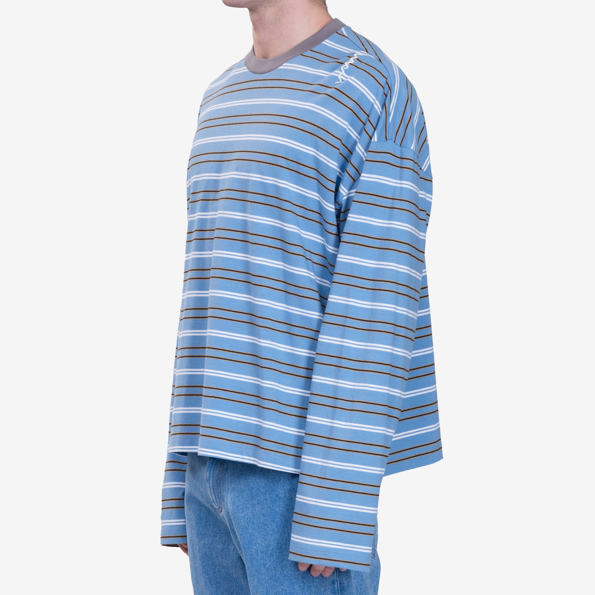 MARNI Striped LS T-Shirt Blue Lilac - 3