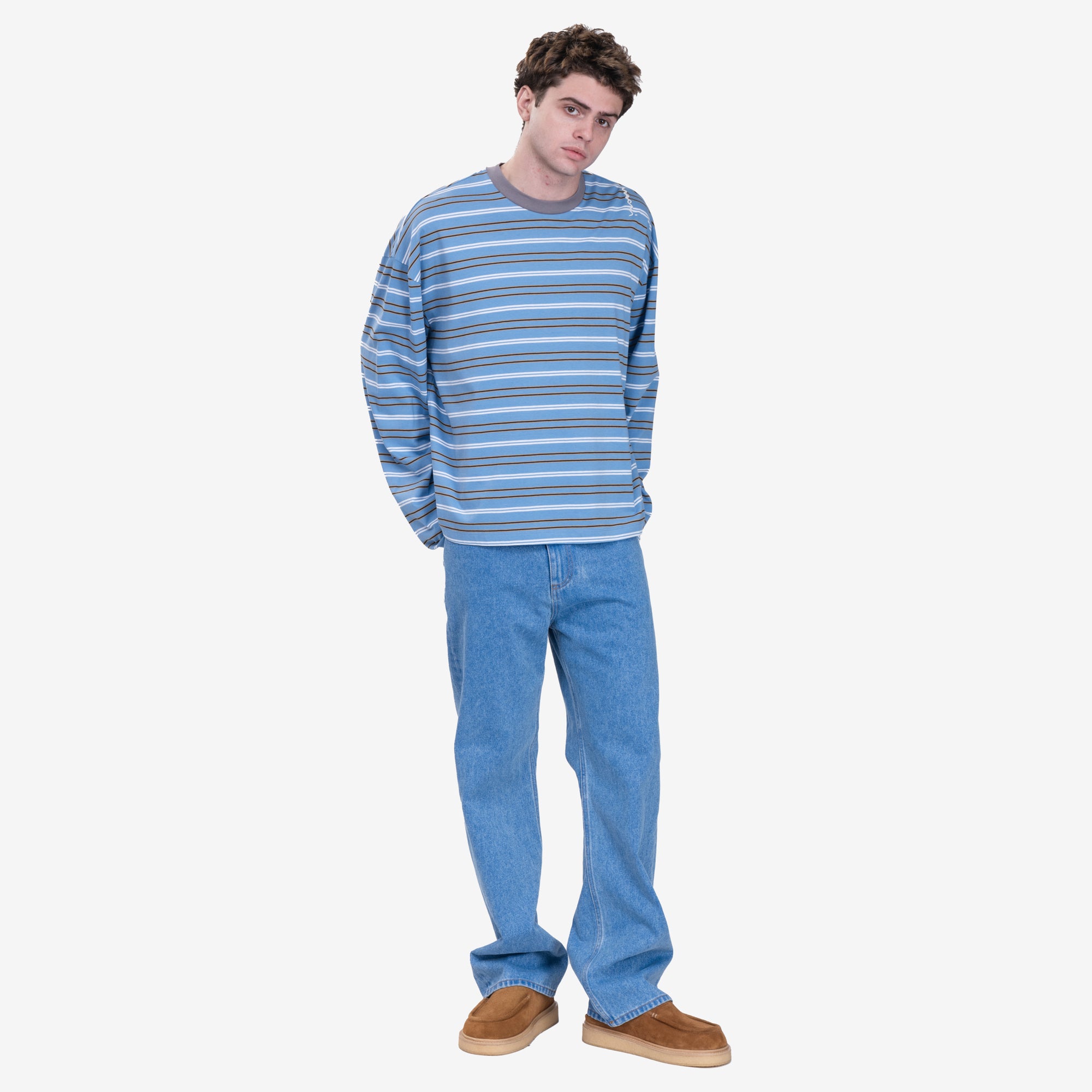 MARNI Striped LS T-Shirt Blue Lilac - 2