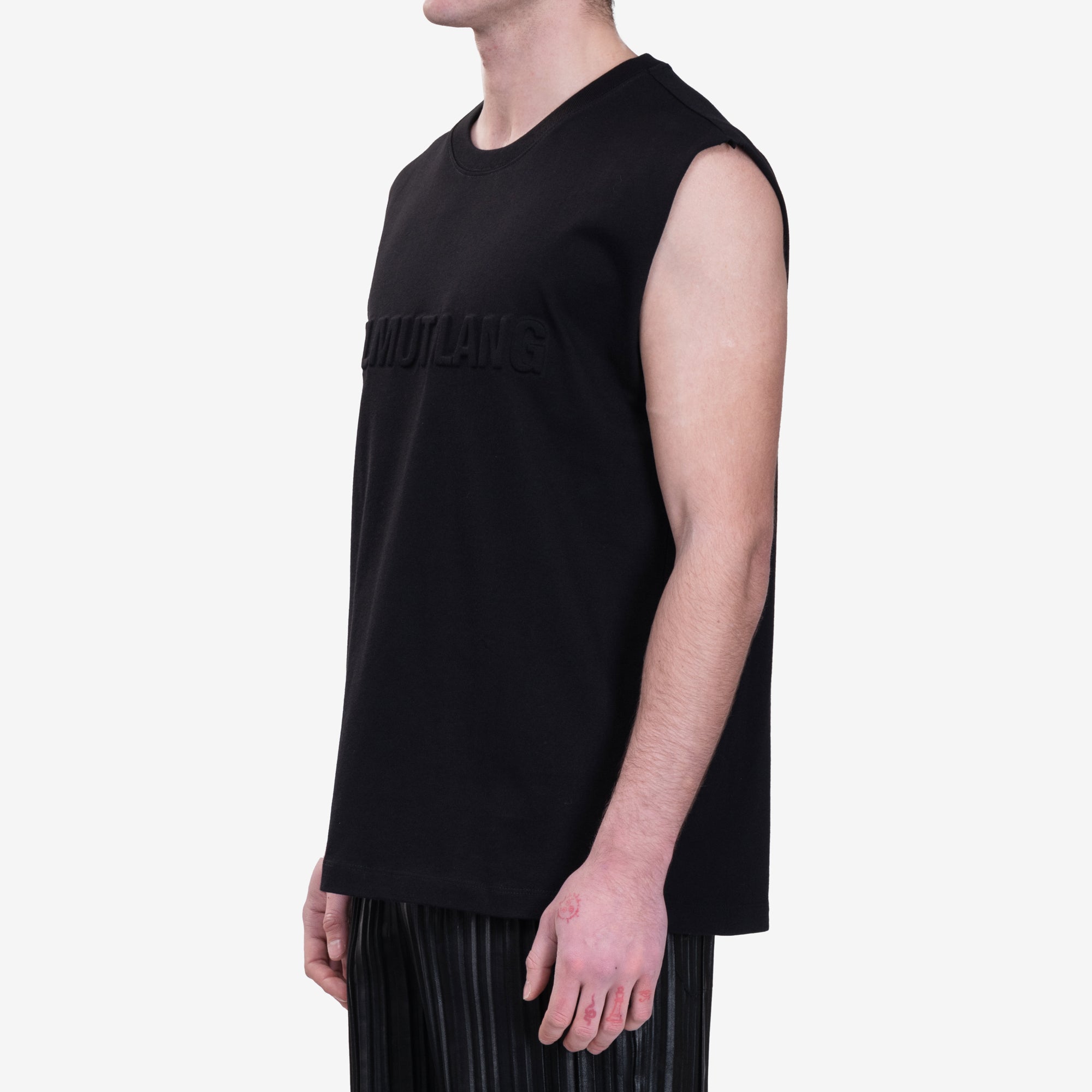 Helmut Lang Embossed Sleeveless T-Shirt Black - 3