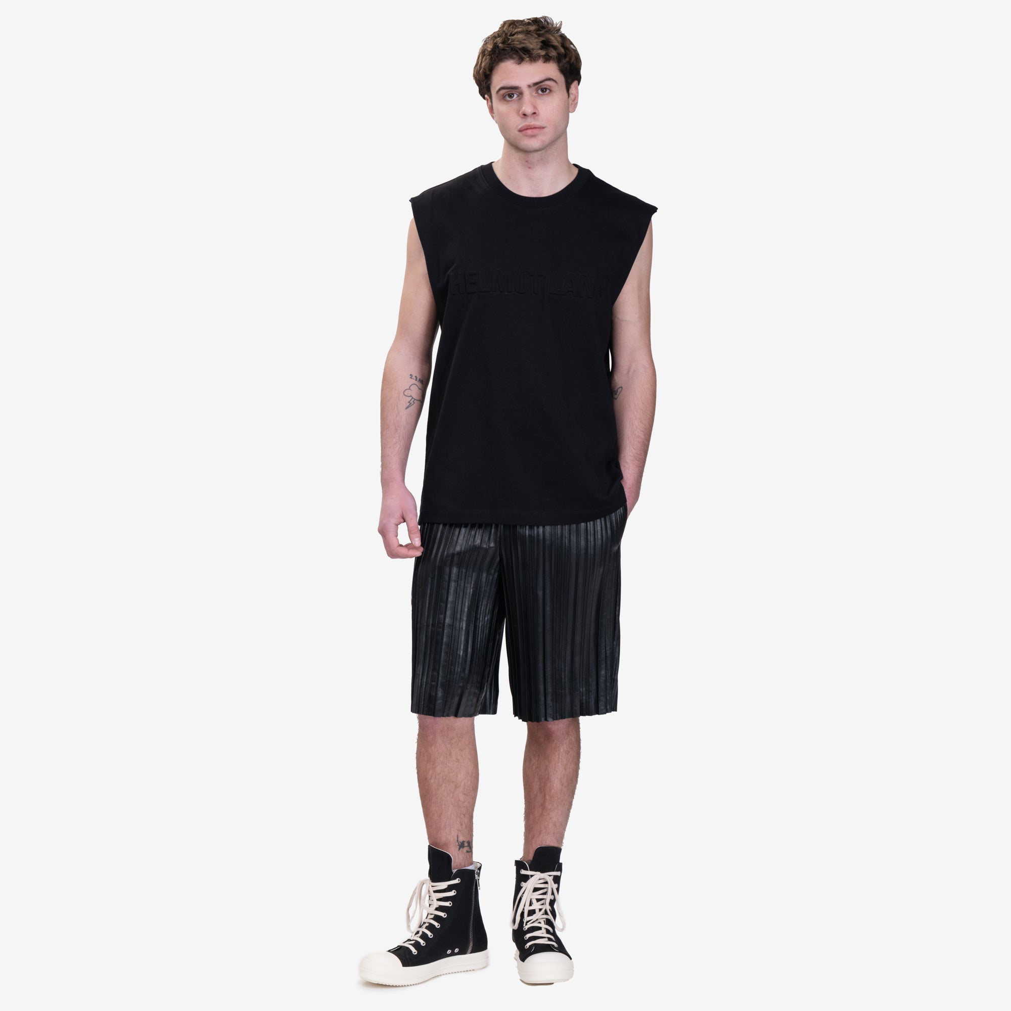 Helmut Lang Embossed Sleeveless T-Shirt Black - 2