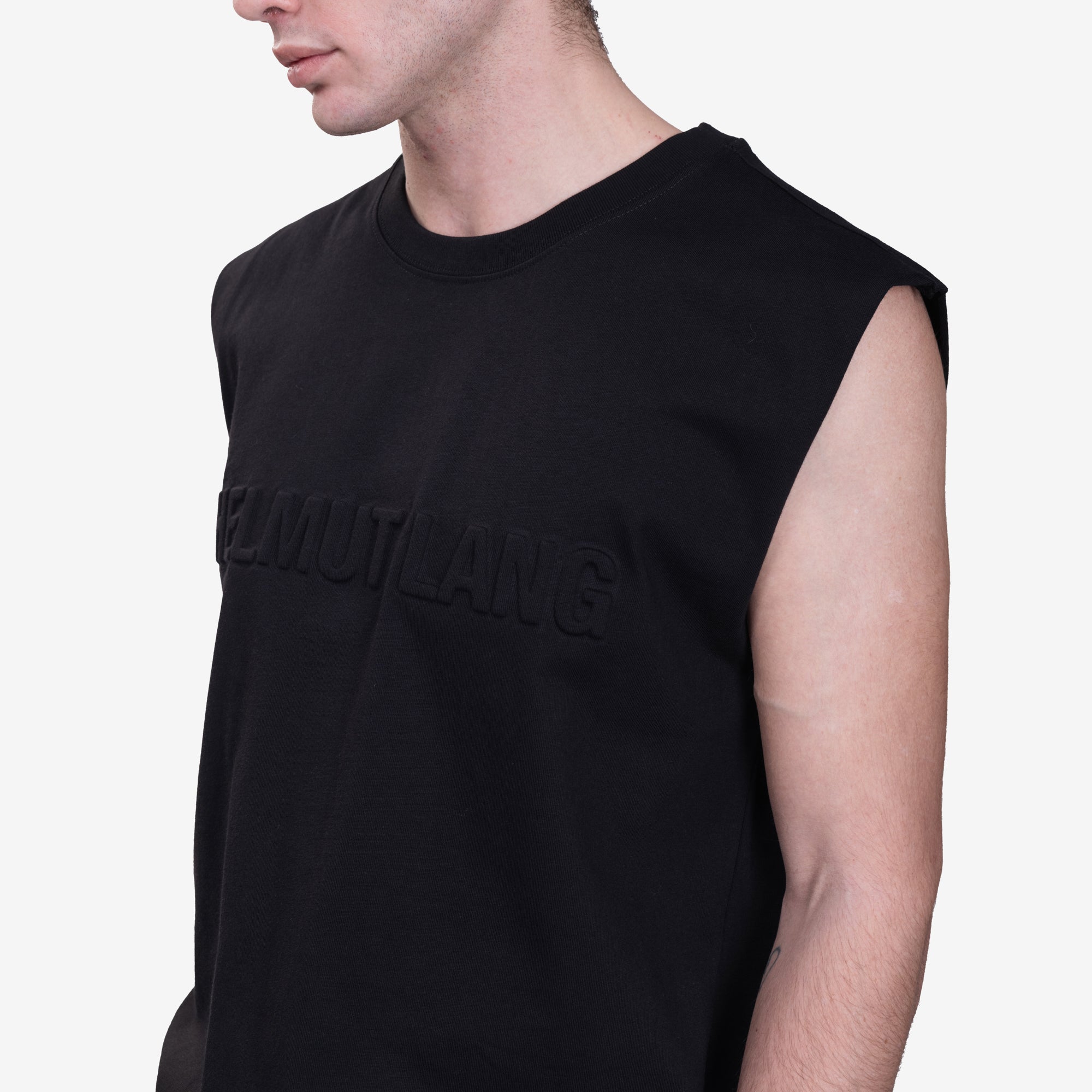 Helmut Lang Embossed Sleeveless T-Shirt Black - 5