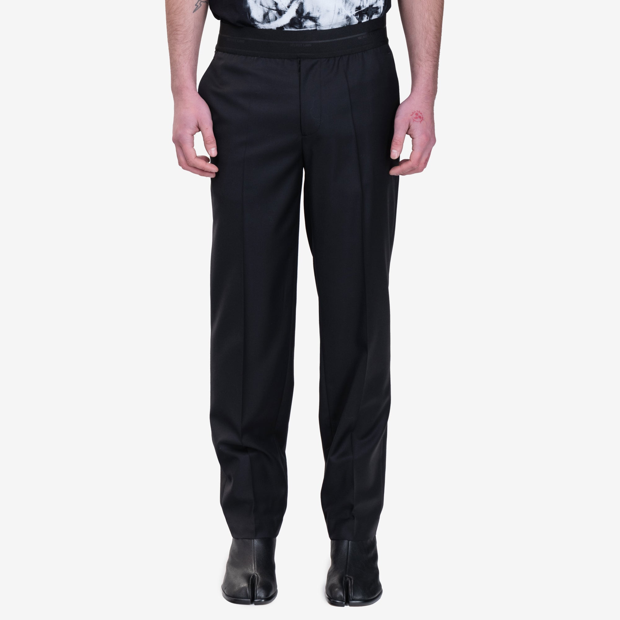 Helmut Lang Tapered Wool Trousers Black - 1