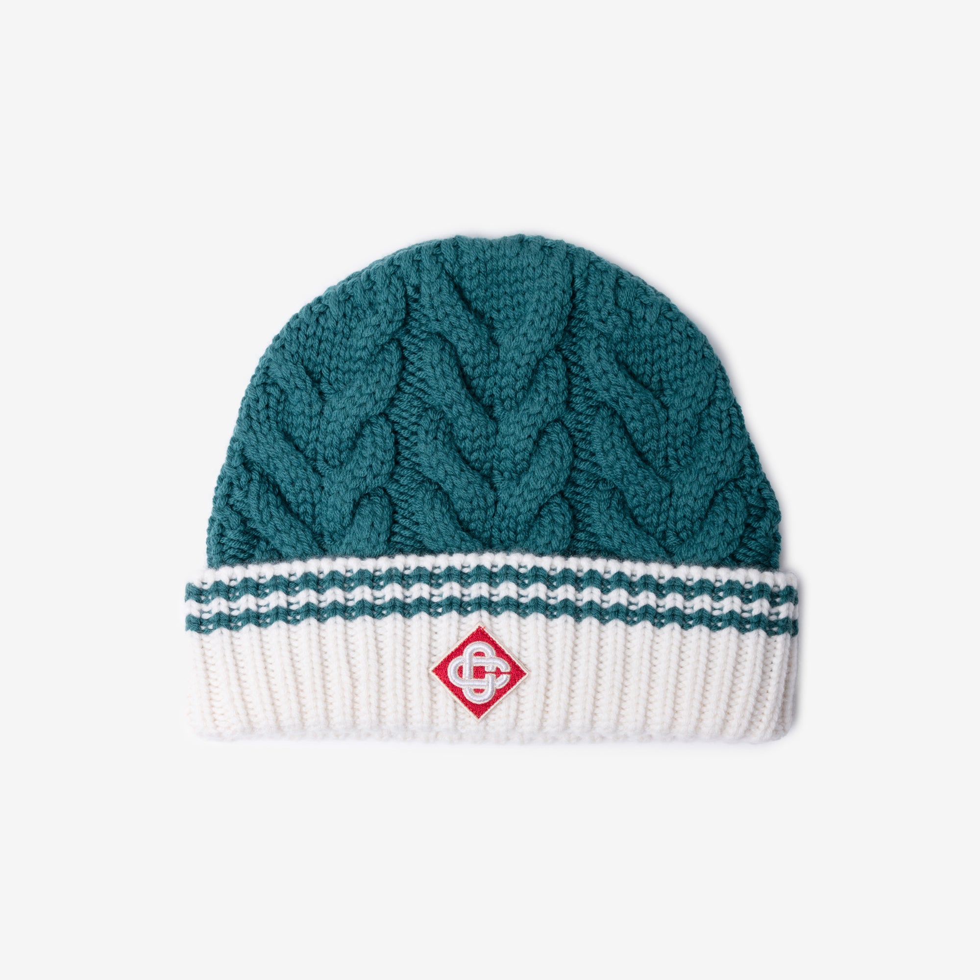 Casablanca Cable Stitch Beanie Green - 1