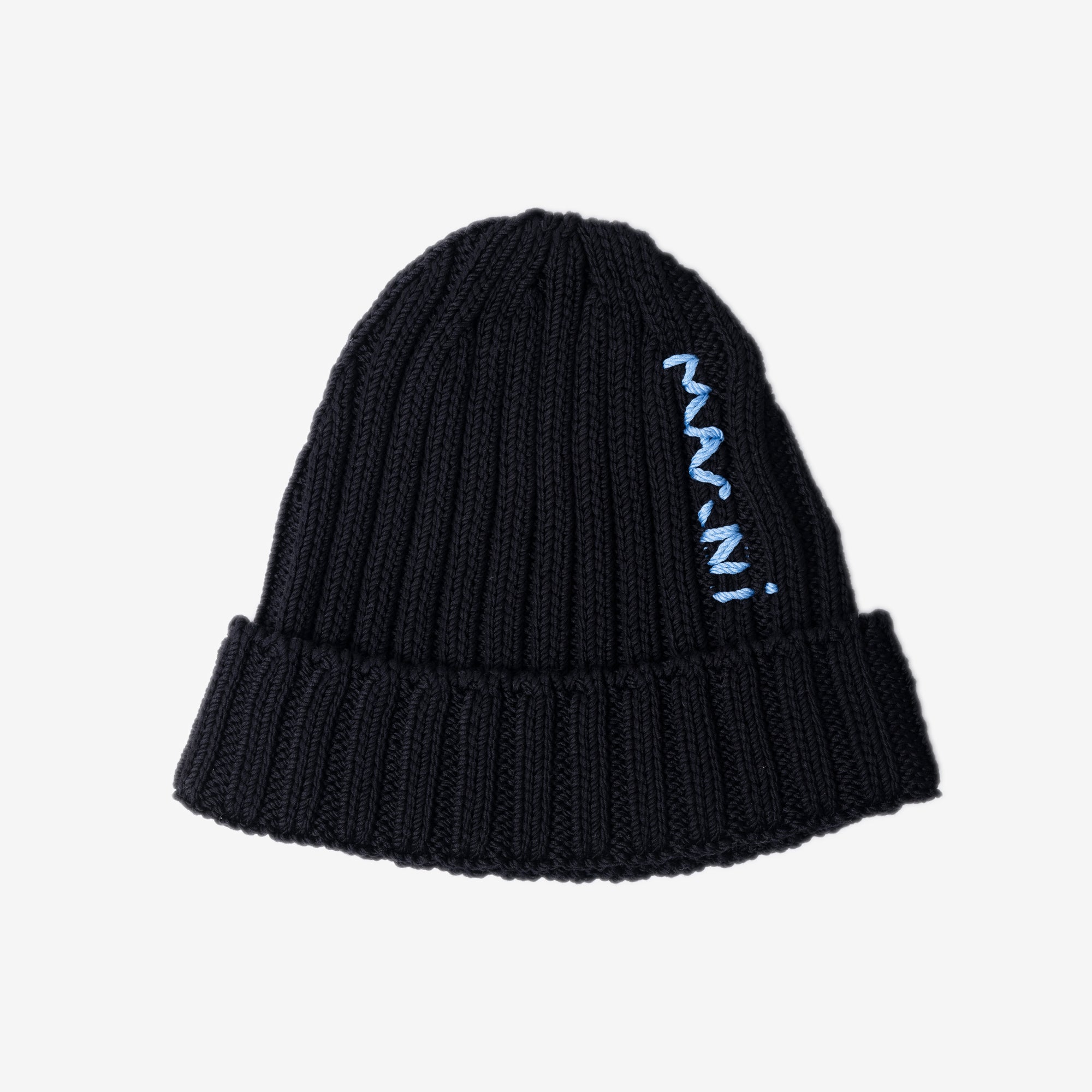 MARNI Mending Cable Knit Beanie Black - 1
