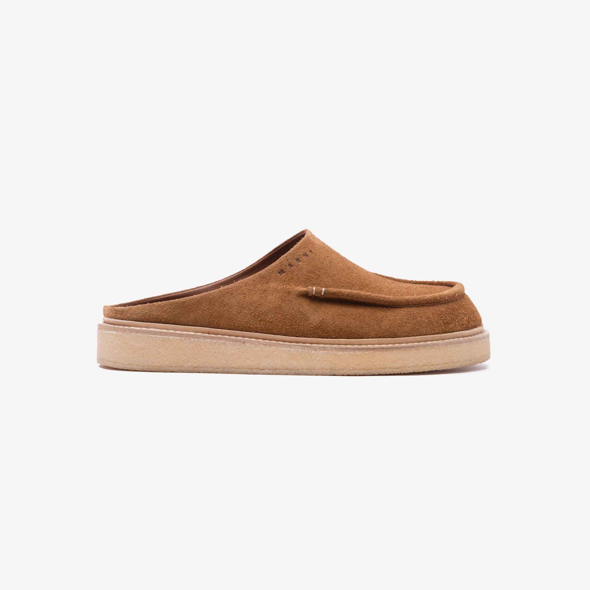 MARNI Suede Sabot Gold Brown - 3