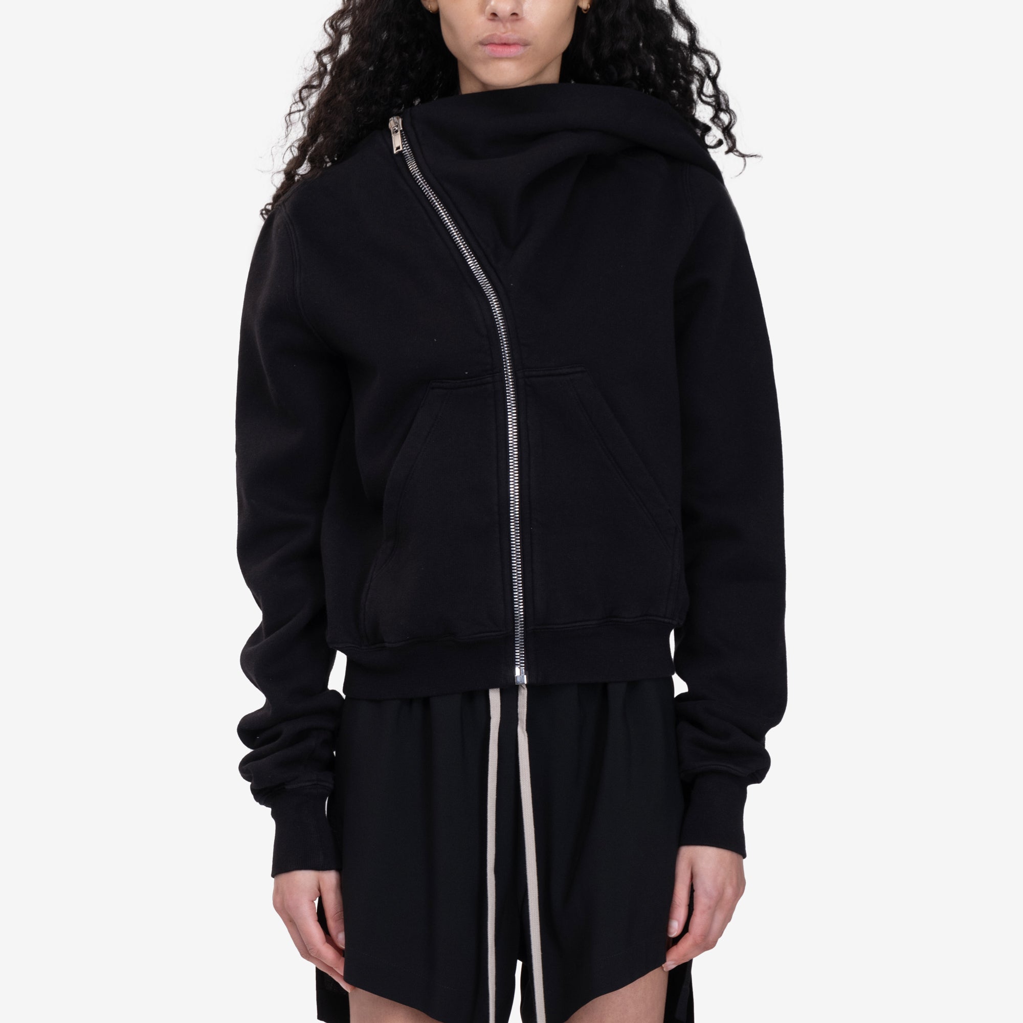Rick Owens DRKSHDW Womens Mountain Zip Hoody Black - 1
