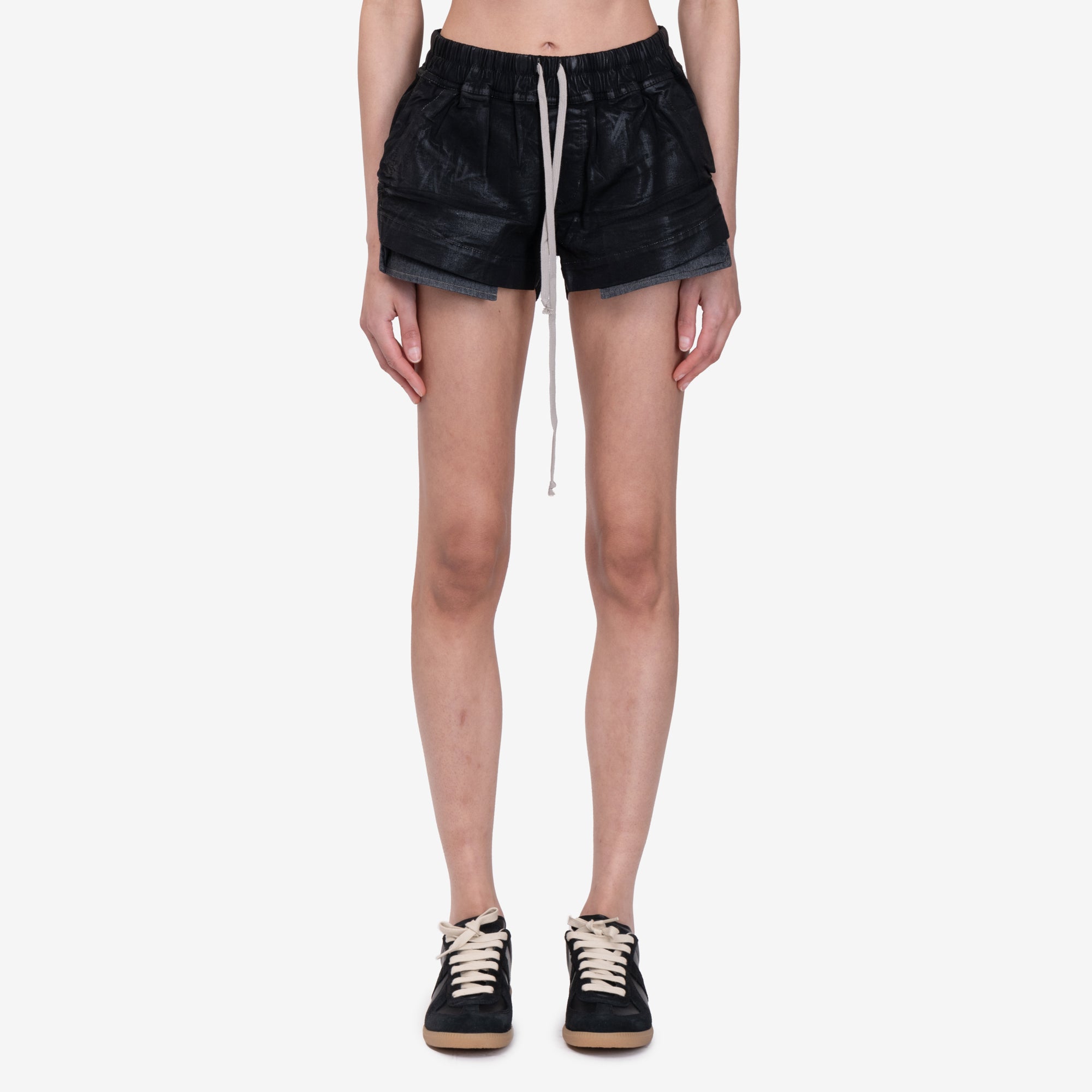 Rick Owens DRKSHDW Womens Fog Denim Boxer Shorts Black - 1