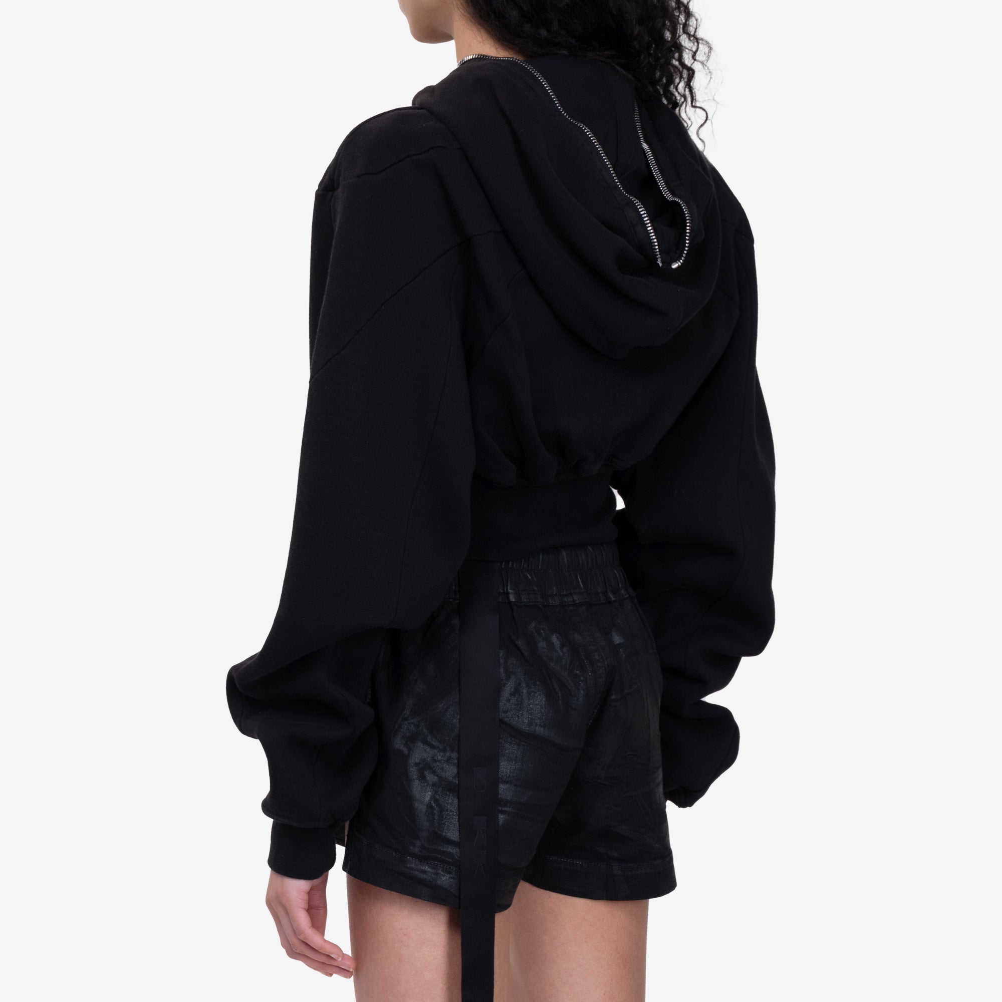 Rick Owens DRKSHDW Womens Collage Gimp Zip Hoody Black - 4