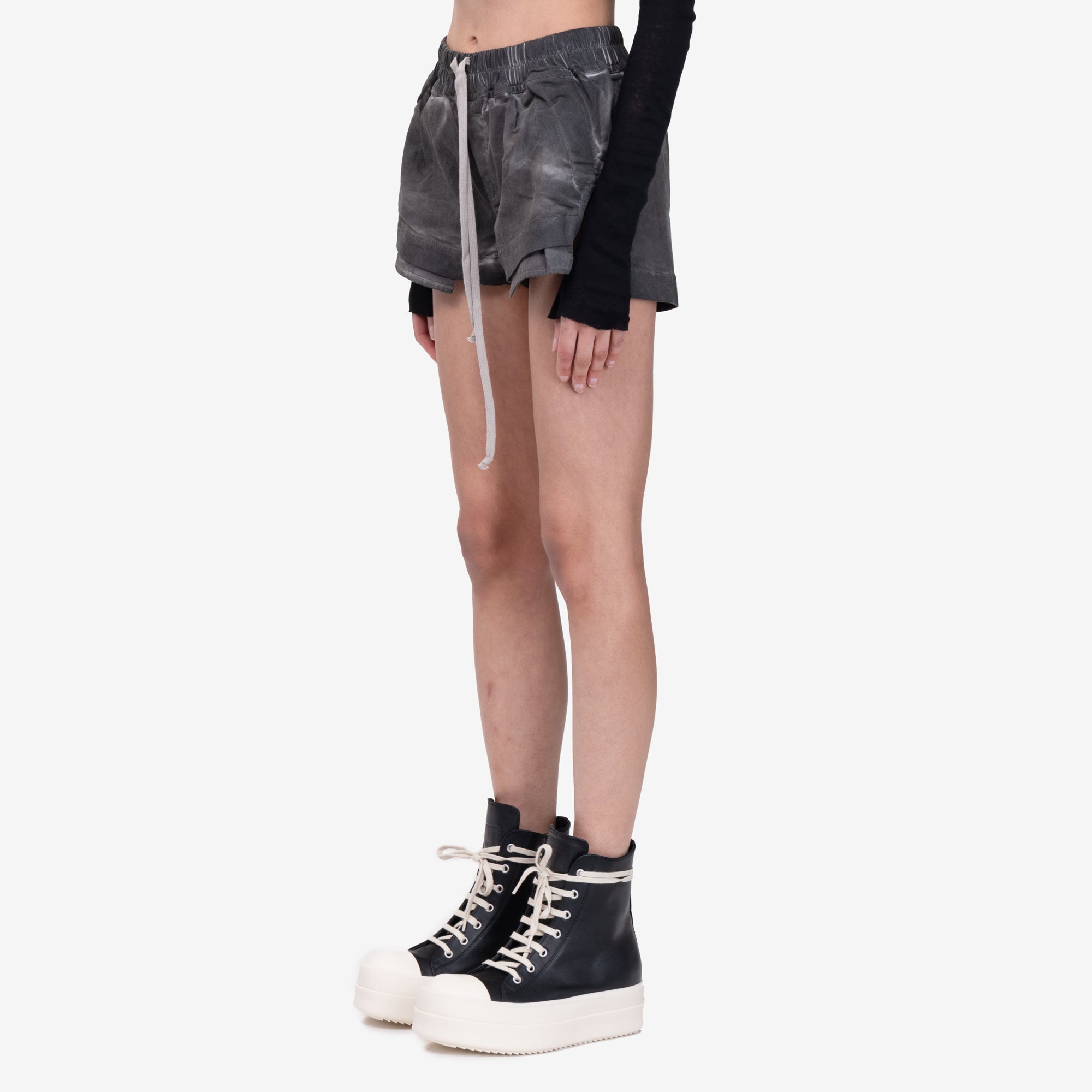 Rick Owens DRKSHDW Womens Fog Denim Boxer Shorts Dark Dust - 3