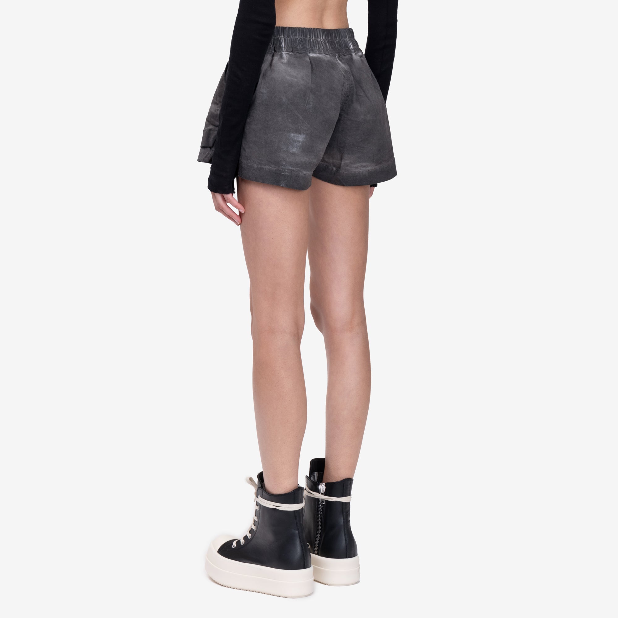 Rick Owens DRKSHDW Womens Fog Denim Boxer Shorts Dark Dust - 4