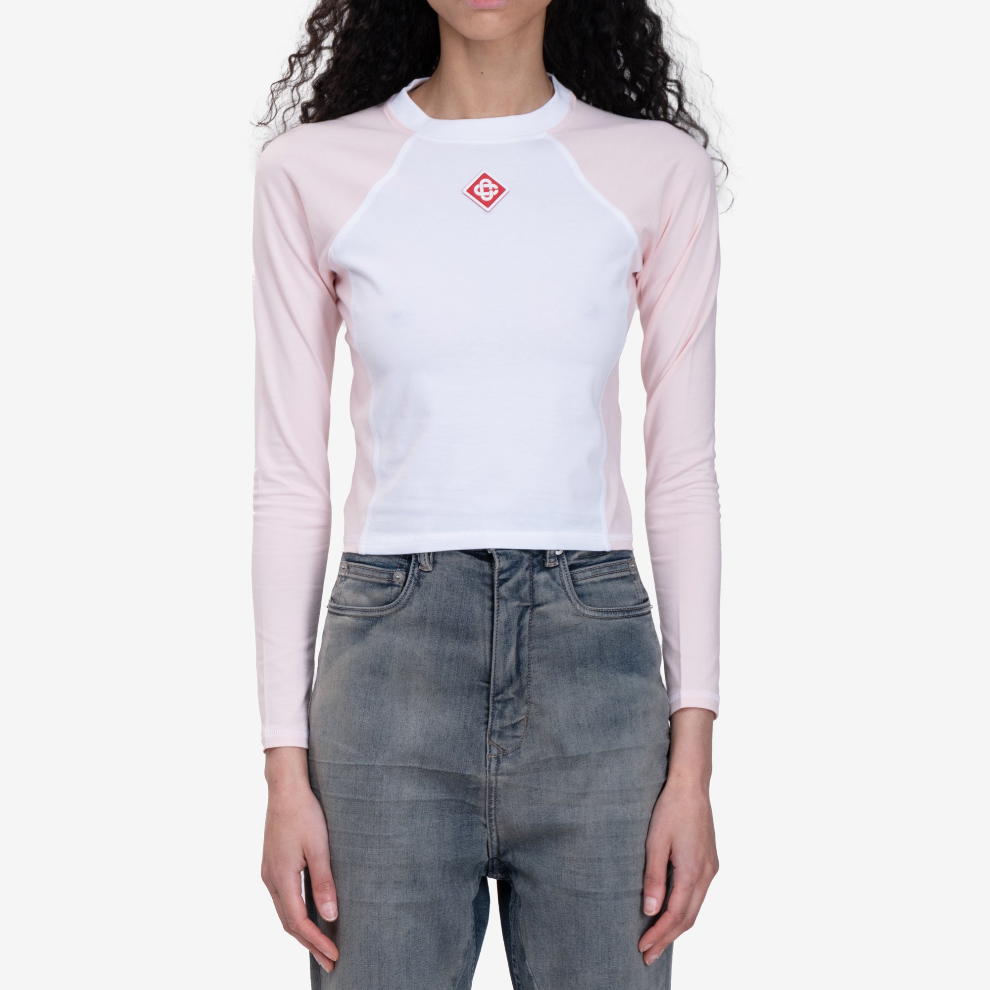 Casablanca Womens Raglan LS Top Pink - 1