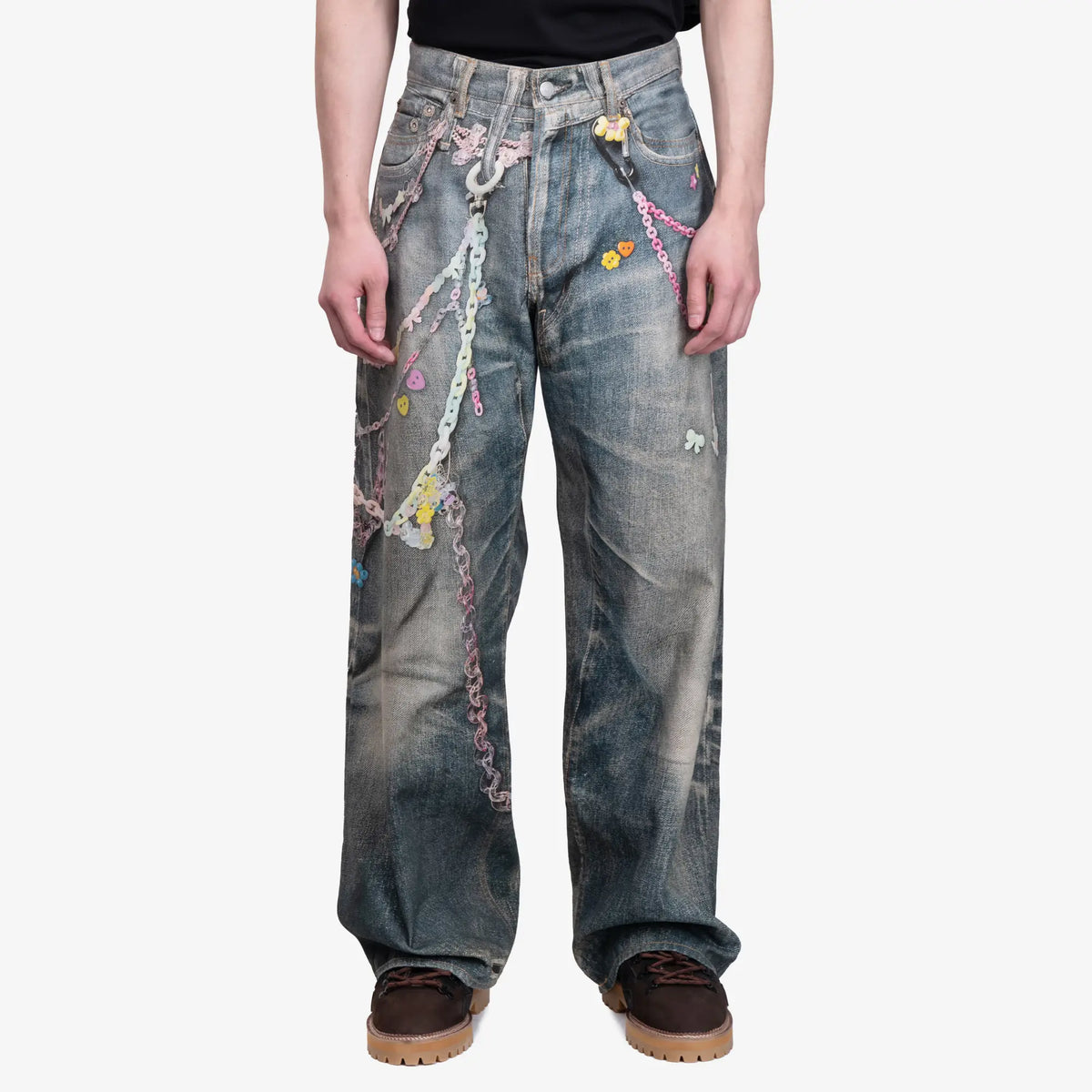 Acne Studios Mens 1981M Baggy Fit Jeans in Mid Blue Acne Studios Mens 1981M Baggy Fit Jeans in Mid Blue
