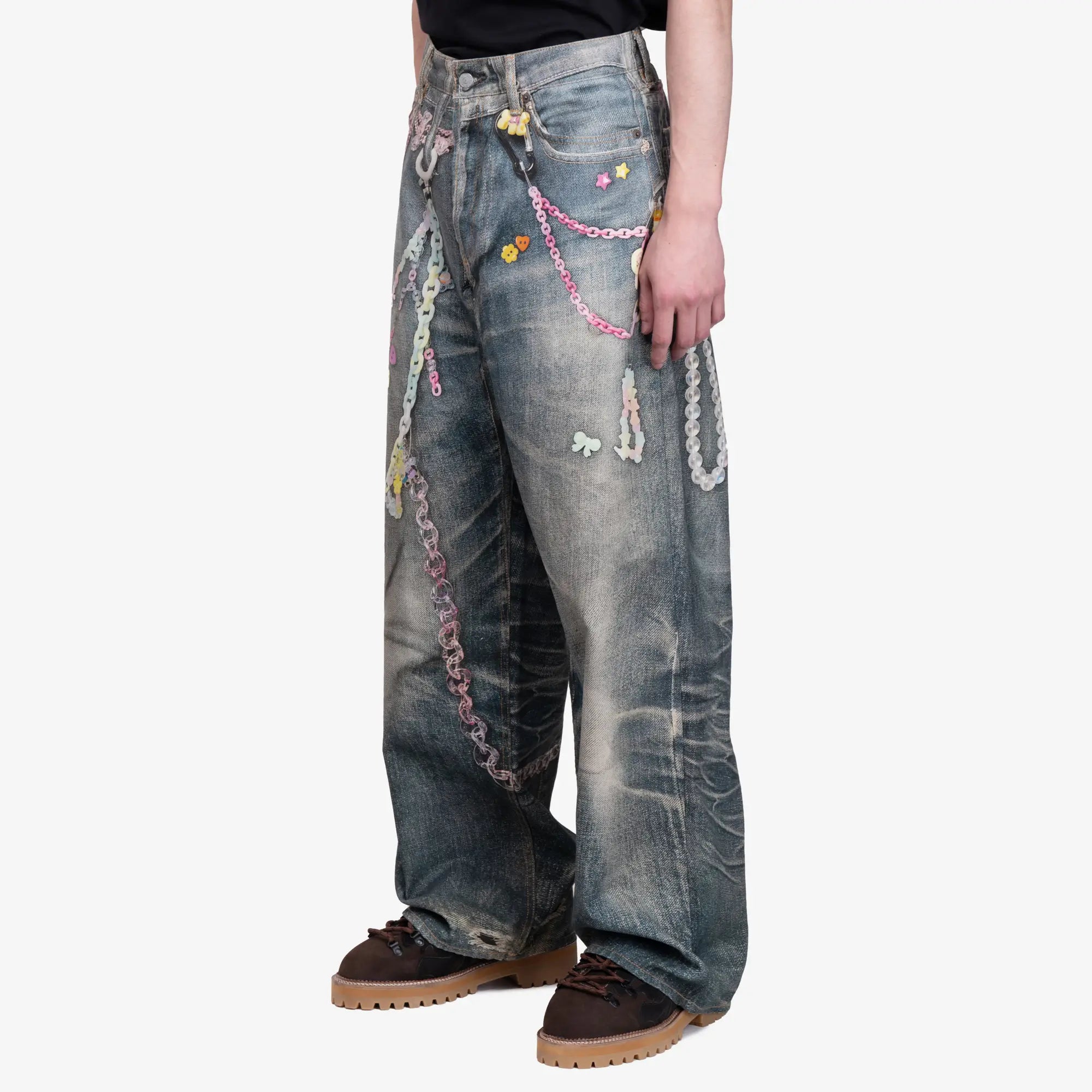 Acne Studios Mens 1981M Baggy Fit Jeans in Mid Blue