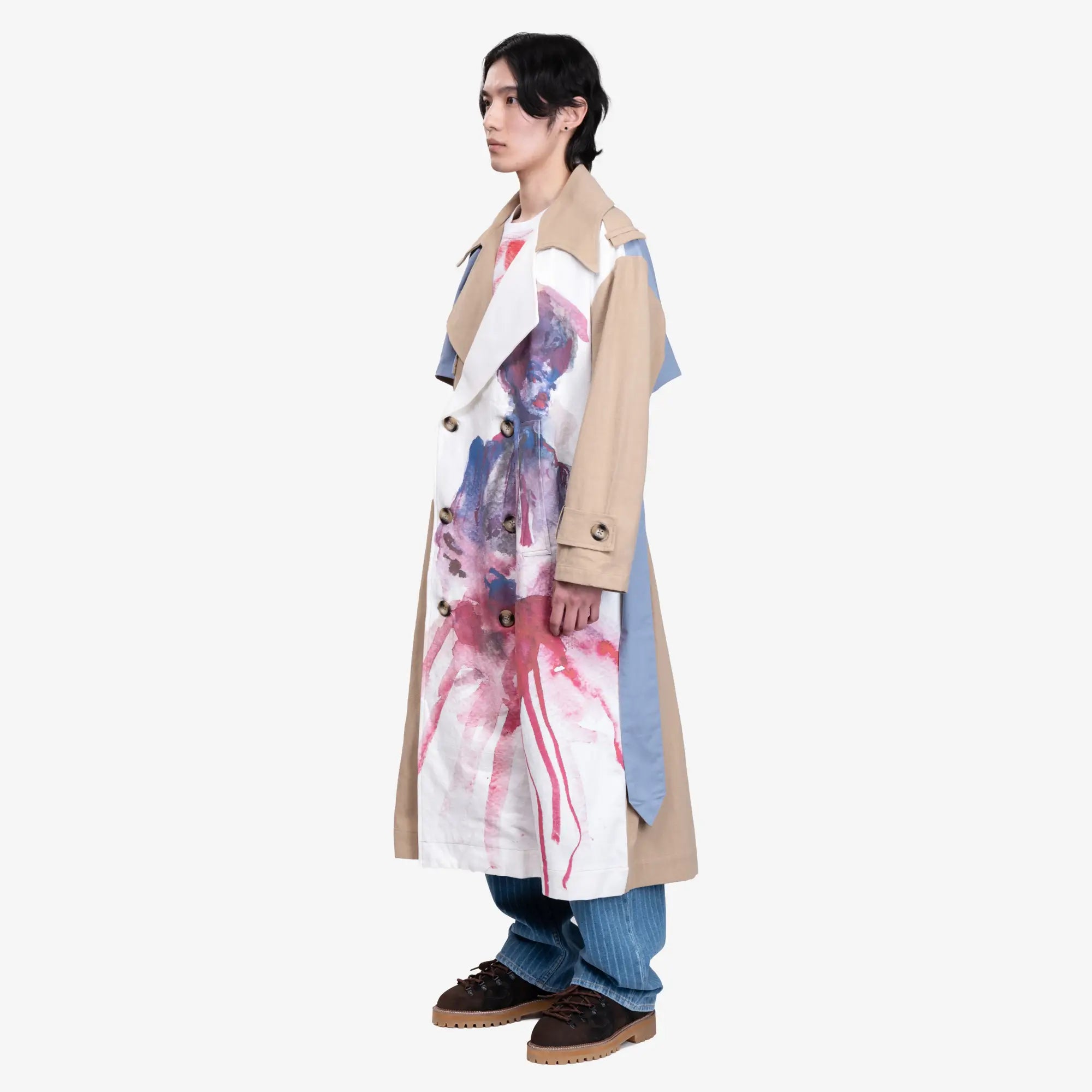 KidSuper Painted Girl Trench Coat Multi - 3