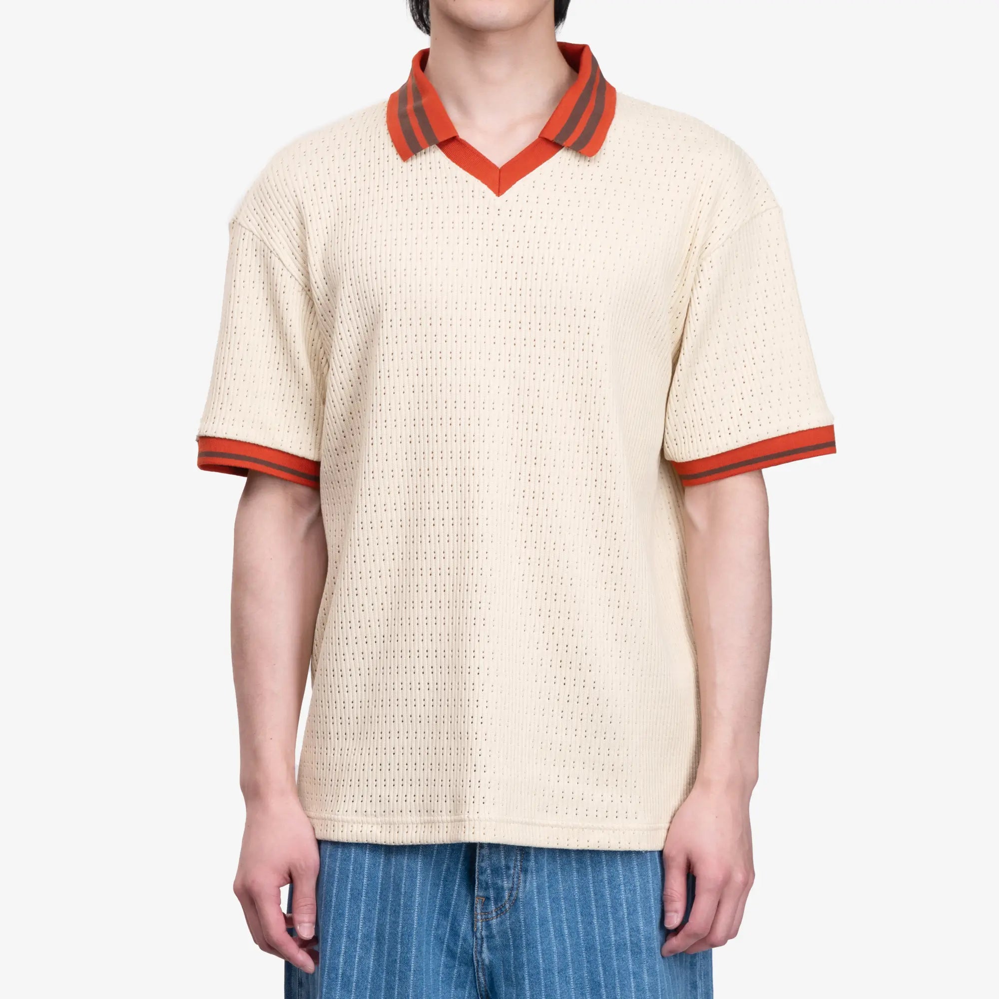 Drôle de Monsieur Le Polo Ajoure Light Beige - 1