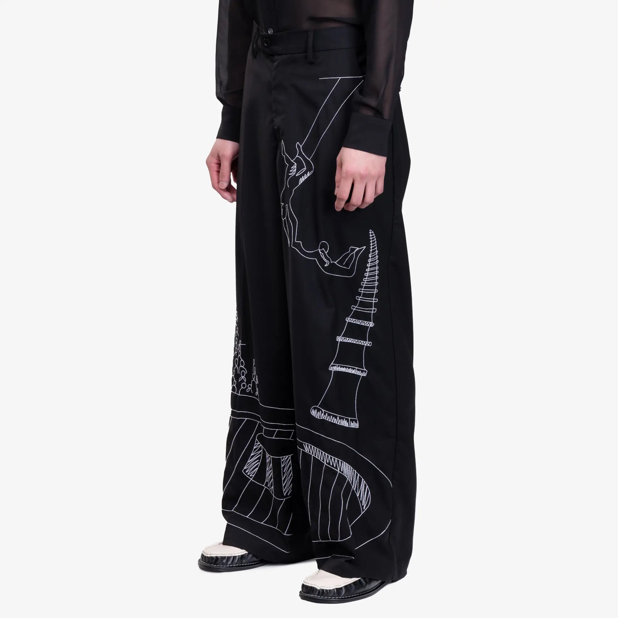 KidSuper Circus Sketch Baggy Pants Black - 3