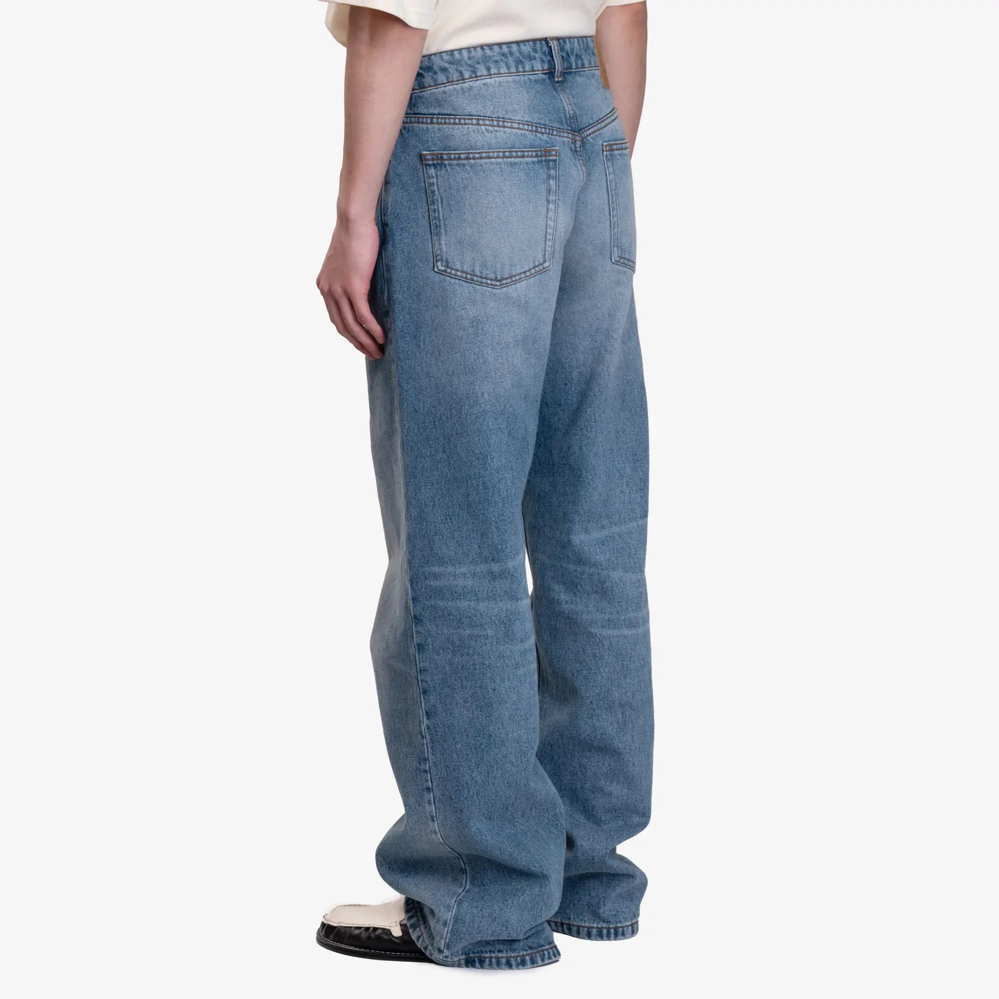 AMI Large Fit Jeans Used Blue - 4
