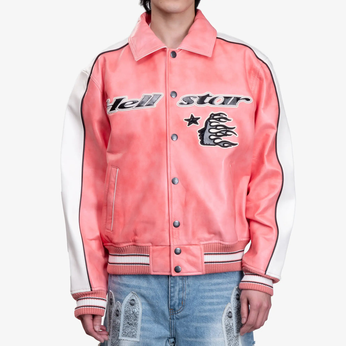 ヘルスター x アビレックス メンズ オールスター レザージャケット