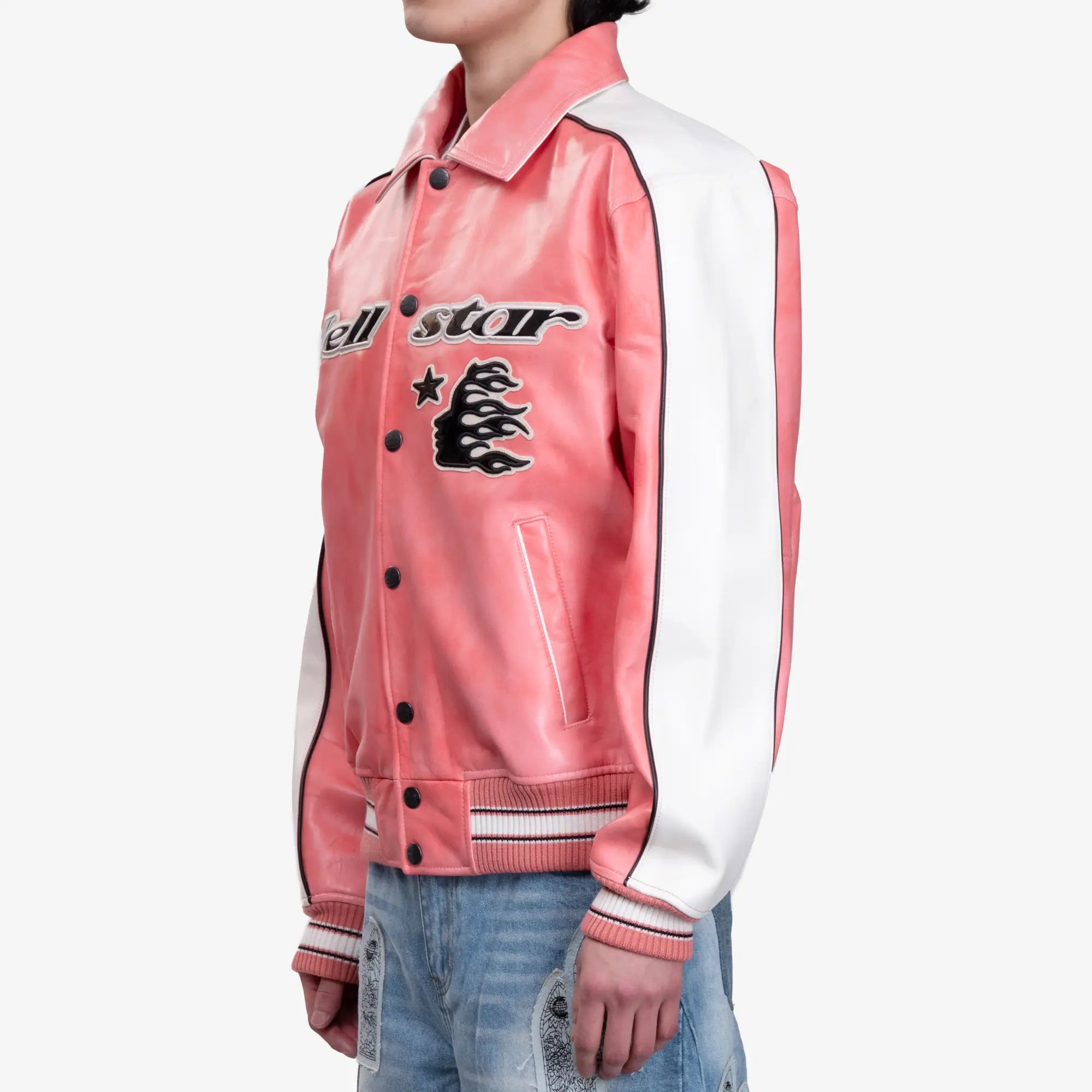 HELLSTAR Avirex All Star Leather Jacket Red - 3