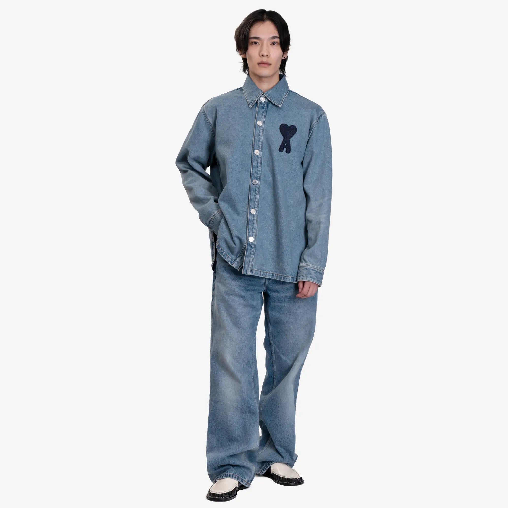 AMI ADC Overshirt Used Blue - 2