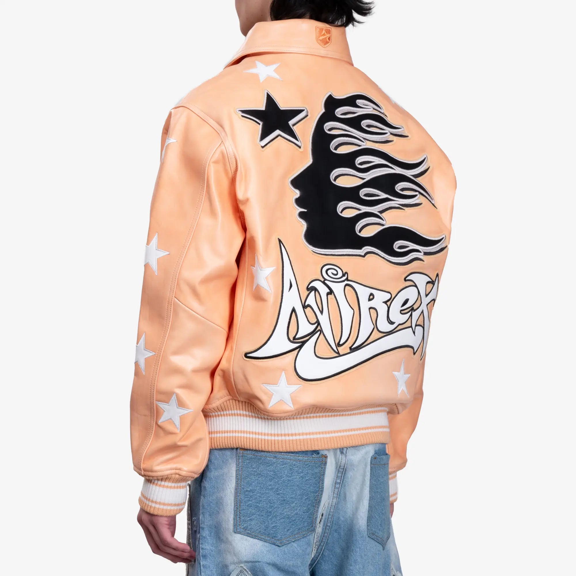 HELLSTAR Avirex A2 Leather Jacket Orange - 4