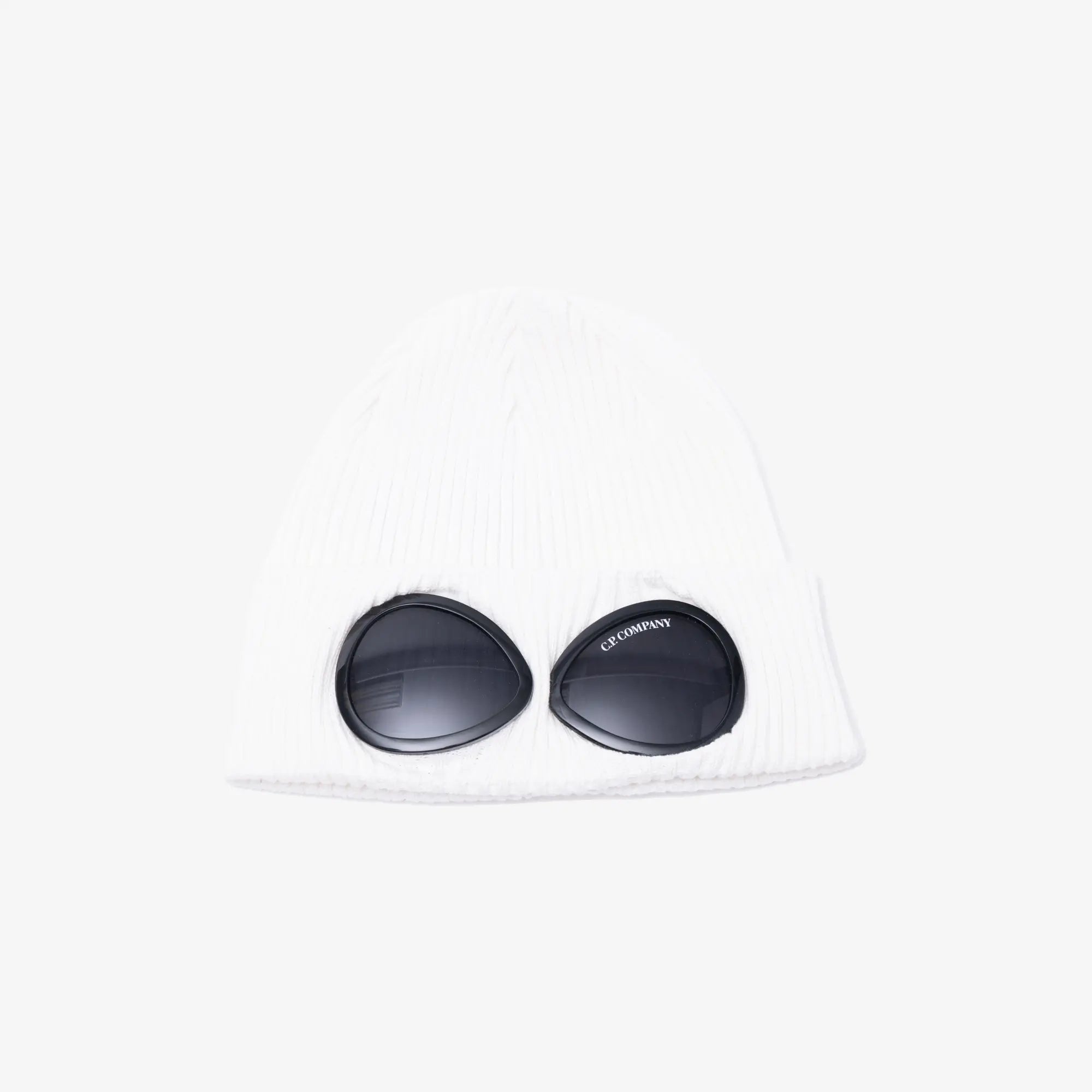 C.P. Company Cotton Goggle Beanie Gauze White - 1