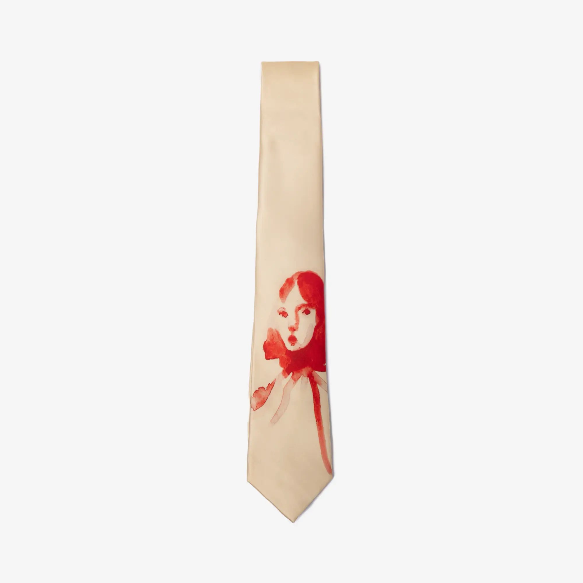 KidSuper Face Painted Silk Tie Cream - 1