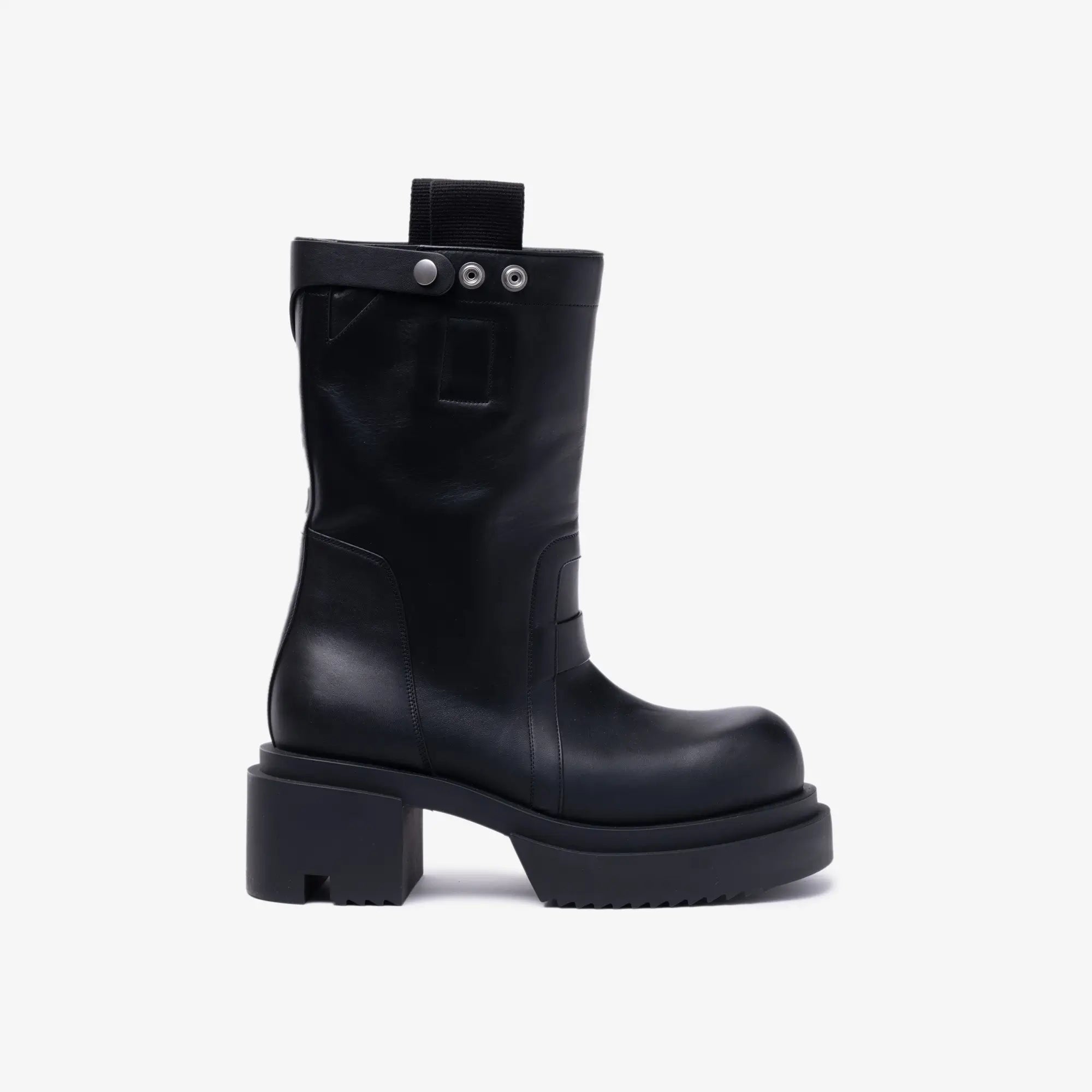 Rick Owens Pull On Bogun Leather Boots Black - 3