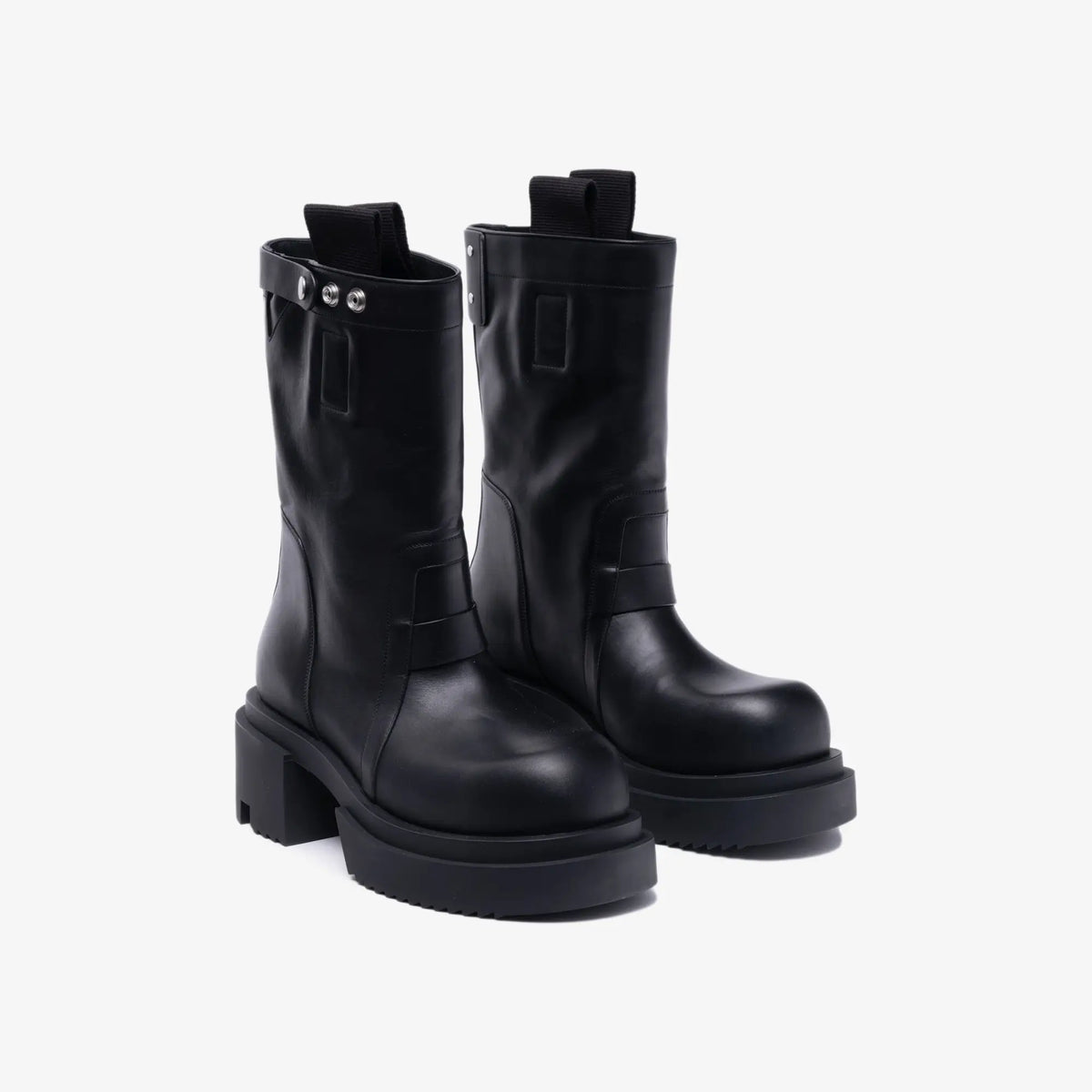 靴 Rick Owens pull on bogun boots Rick Owens Mens Pull On Bogun Leather Boots in Black