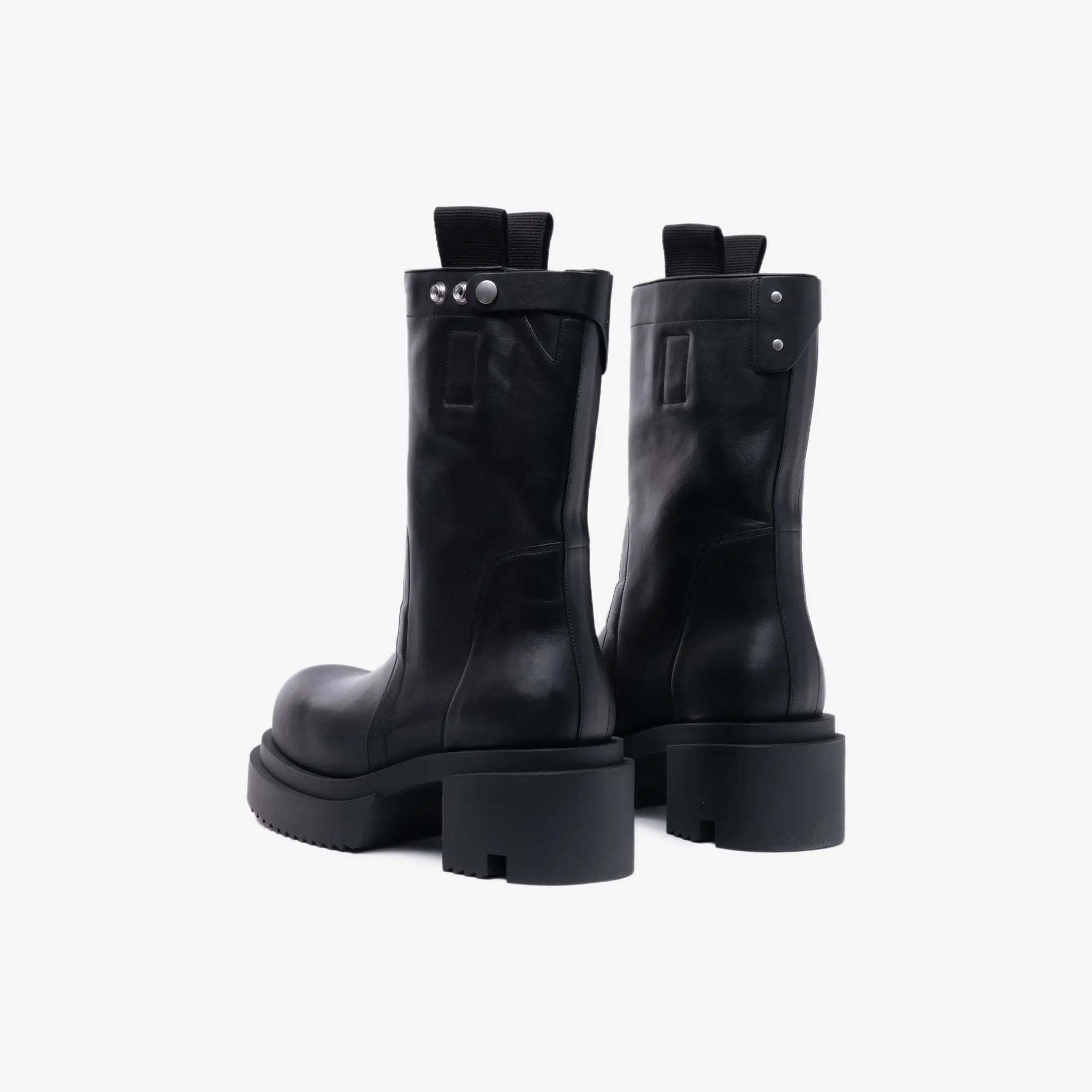 Rick Owens Pull On Bogun Leather Boots Black - 5