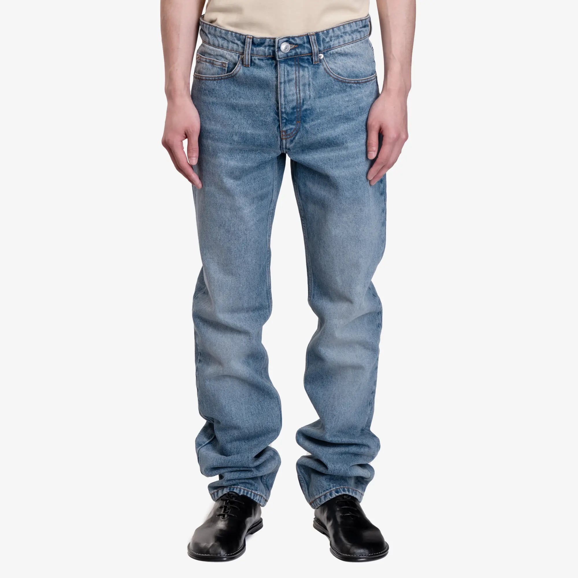 AMI Classic Fit Jeans Used Blue - 1