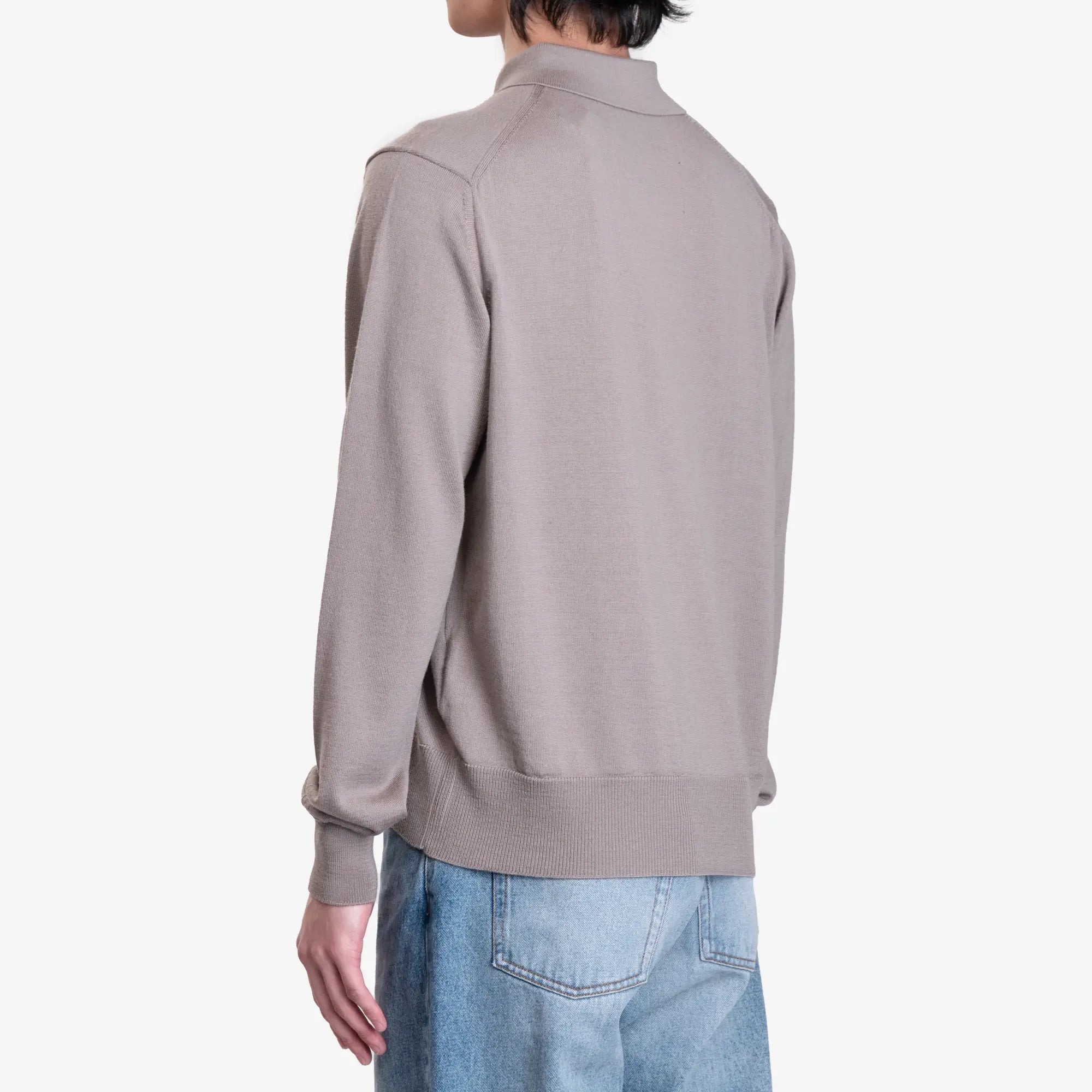 AMI Off White ADC Shirt Collar Cardigan Ash - 4