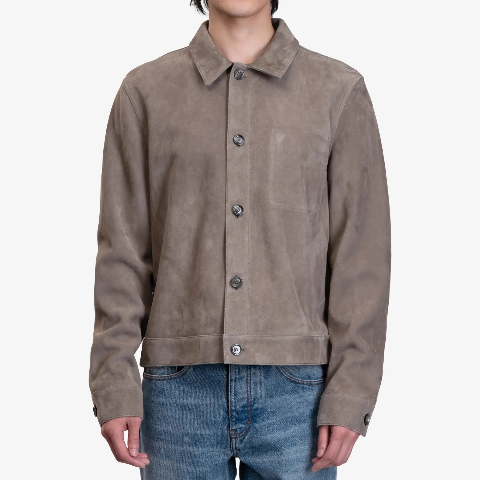 AMI Cuir Buttoned Jacket Ash - 1