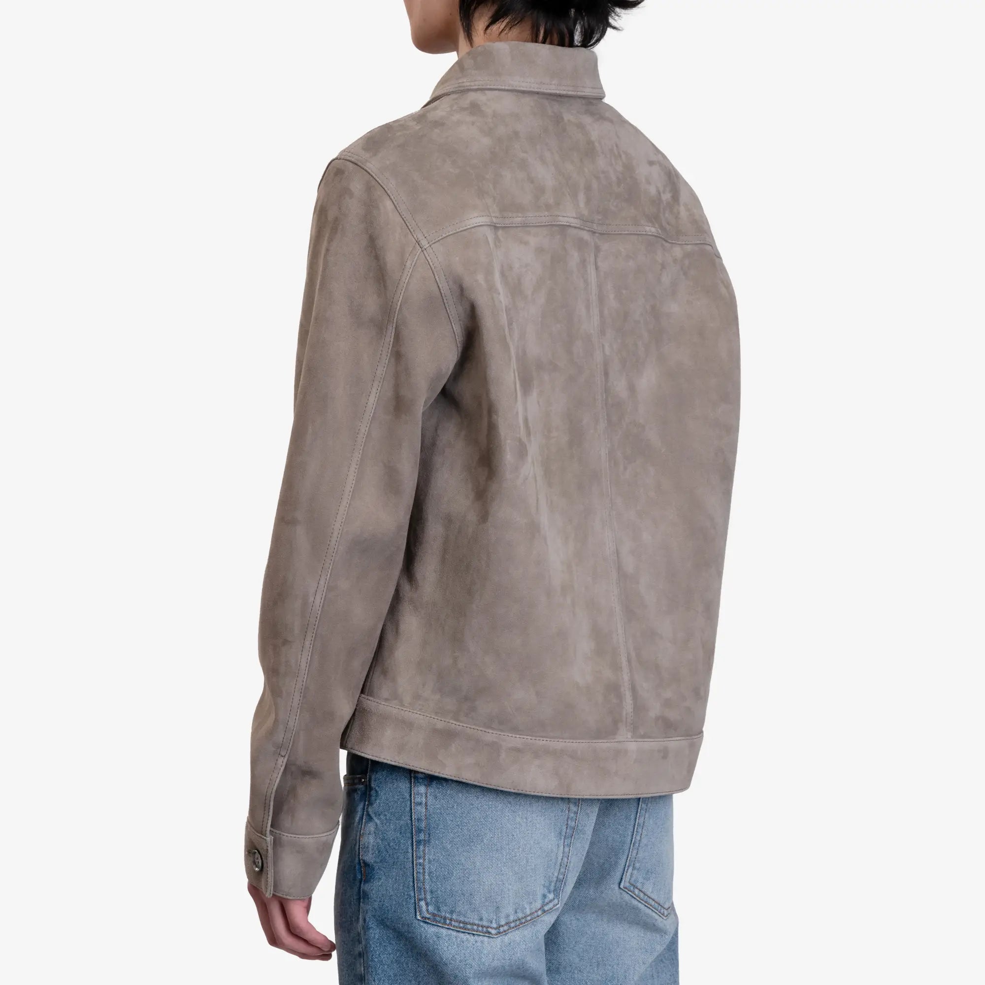 AMI Cuir Buttoned Jacket Ash - 4