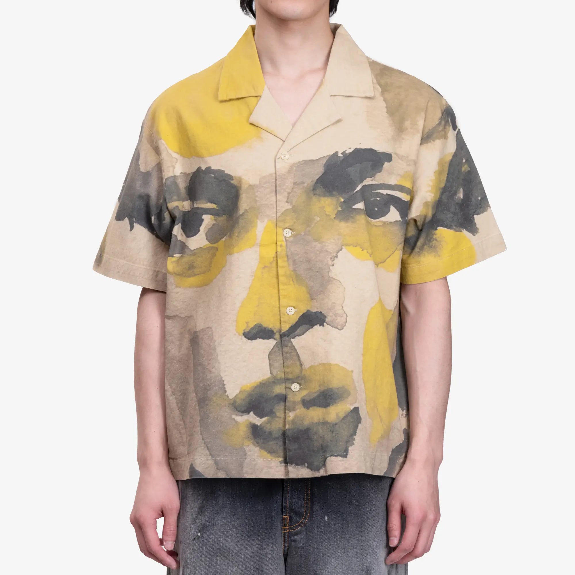 KidSuper Watercolour Face Camp Shirt Multi - 1