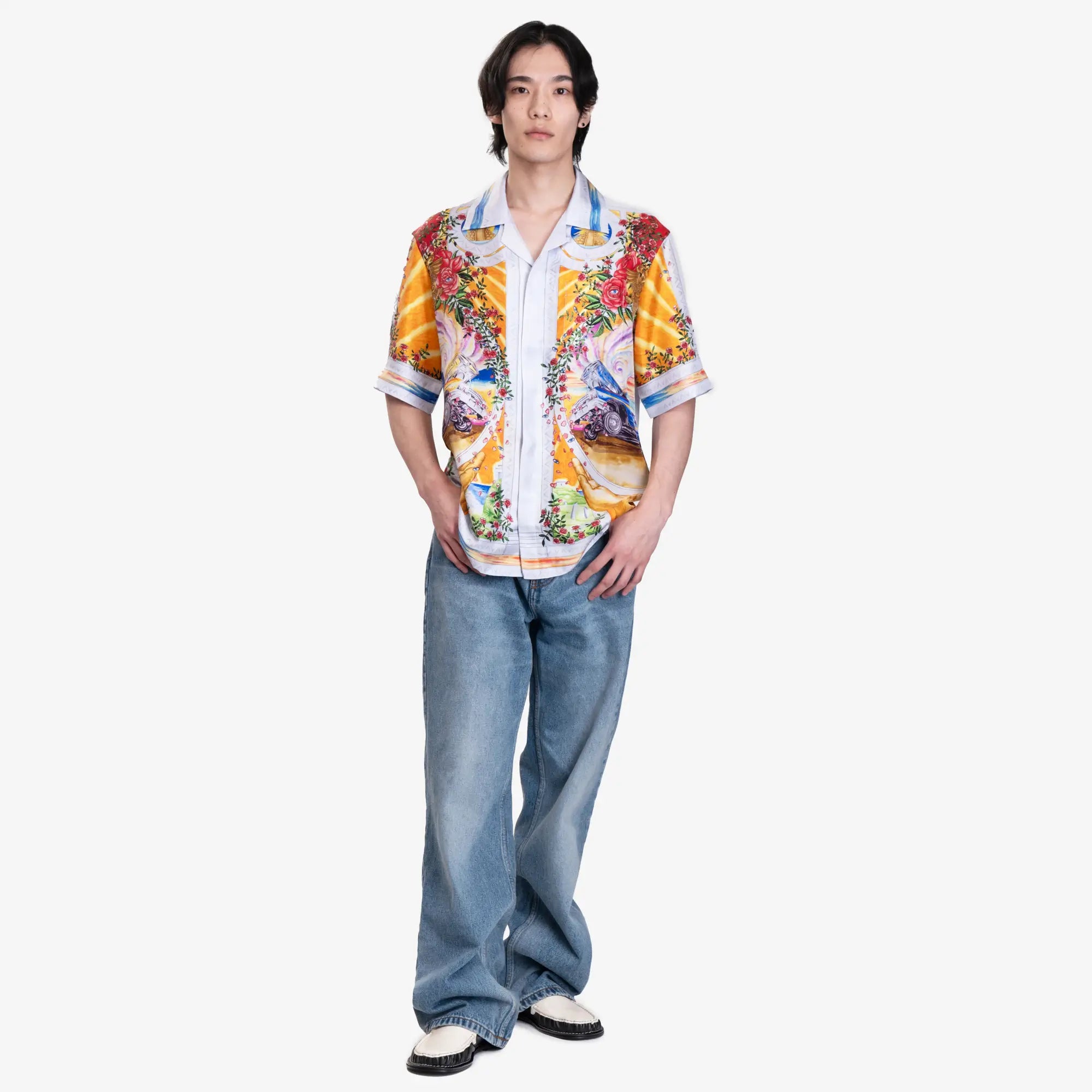 Casablanca La Tornado de Rose Cuban SS Shirt Multi - 2