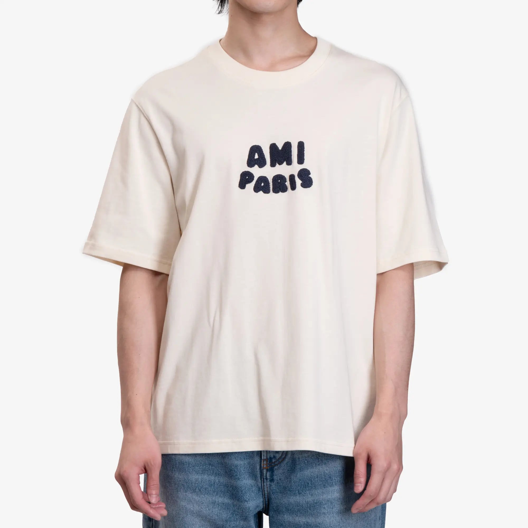 AMI Ami Paris Patch T-Shirt White Cream - 1
