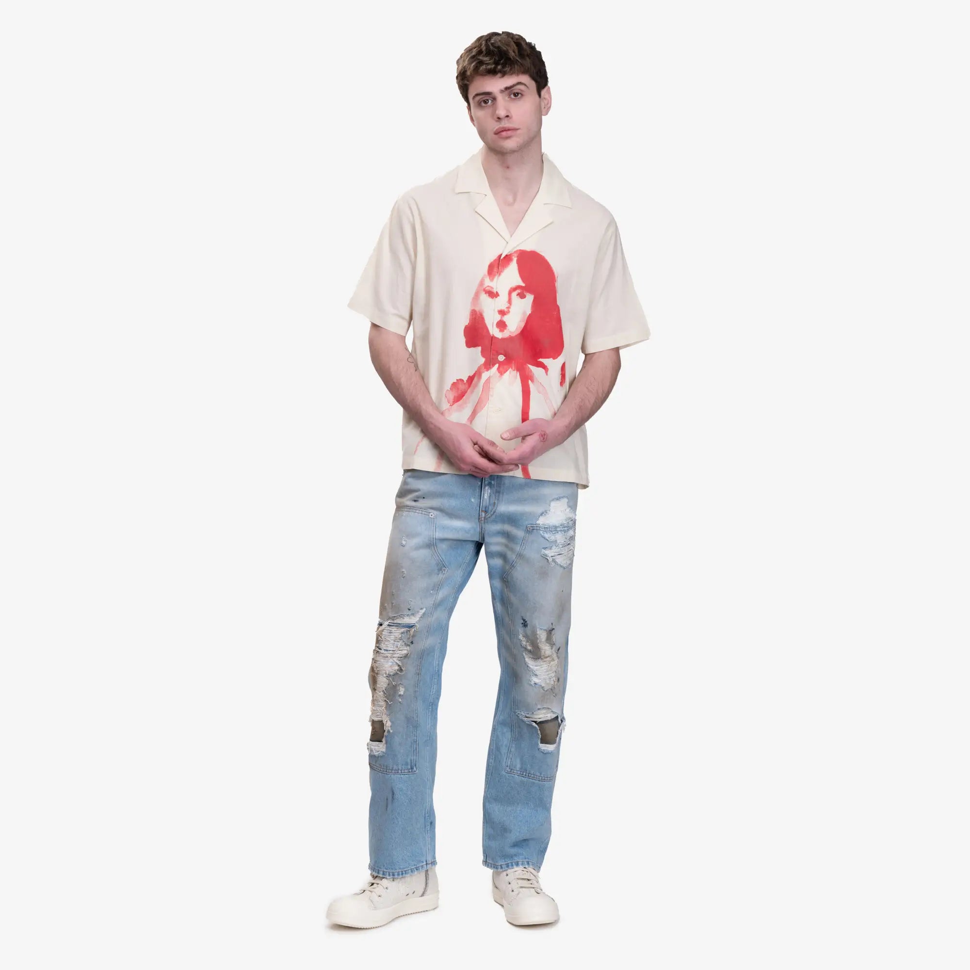 MM6 Thrashed Carpenter Jeans Medium Blue - 2