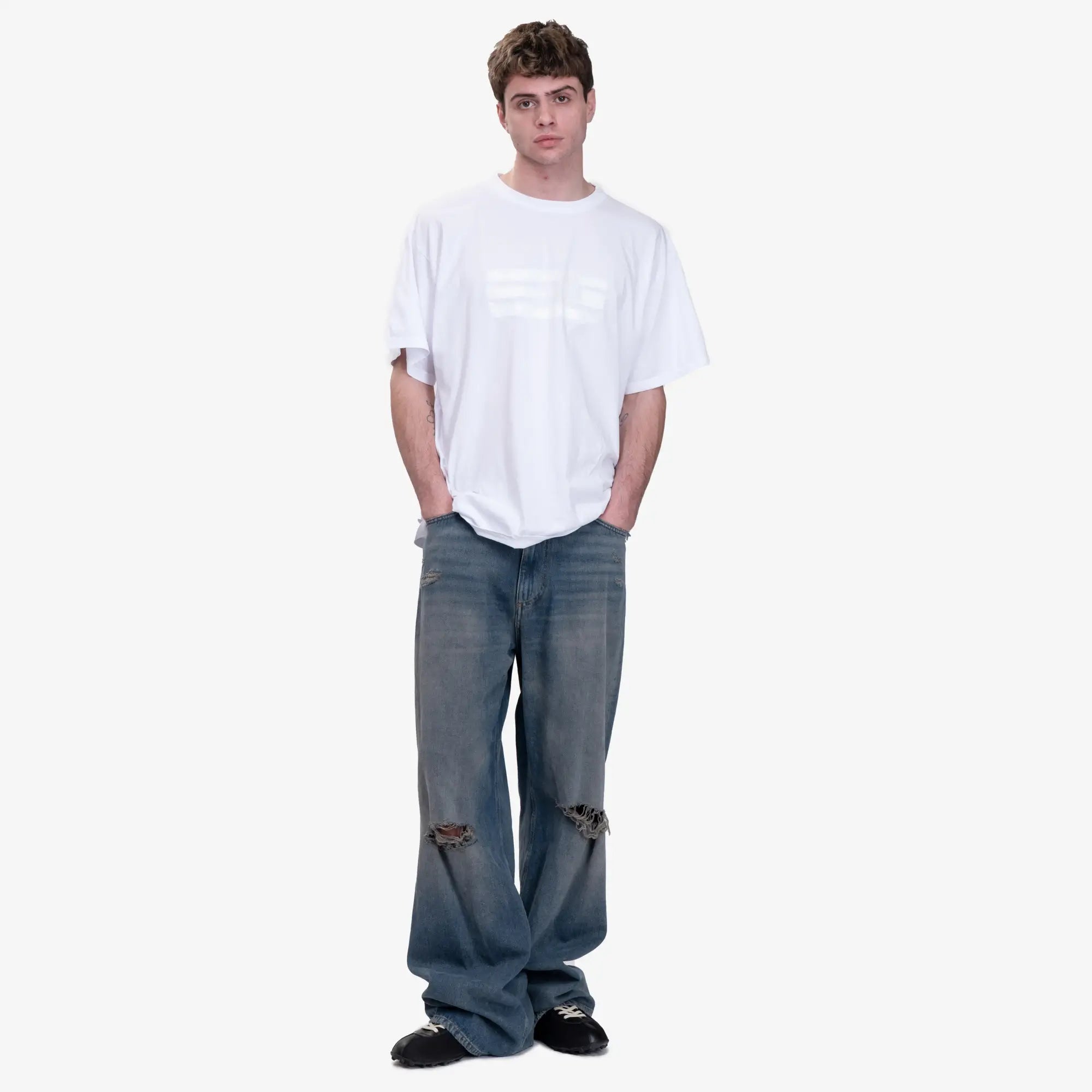 MM6 Smear Logo T-Shirt White - 2