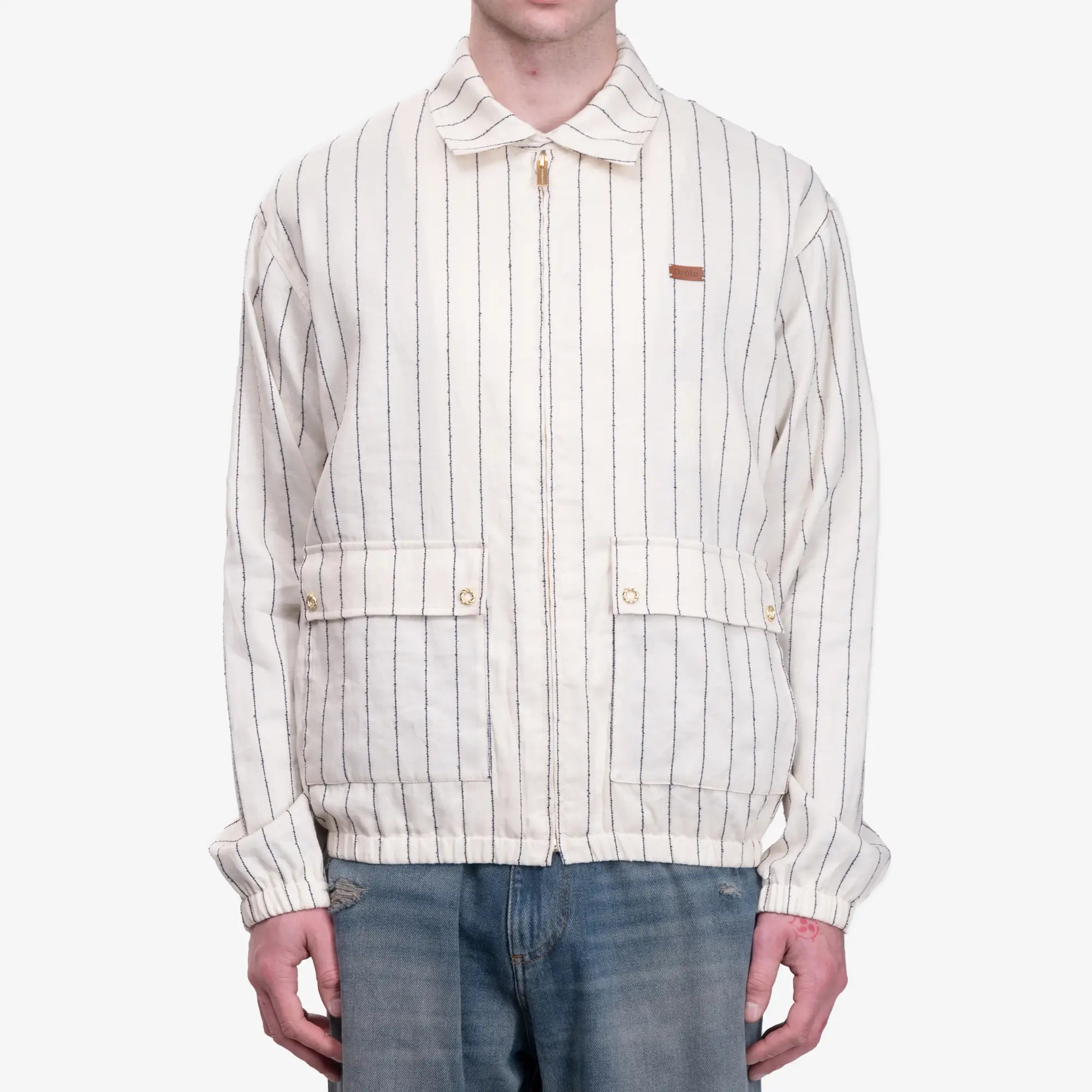 Drôle de Monsieur Le Blouson Drôle Rayures Ecru - 1