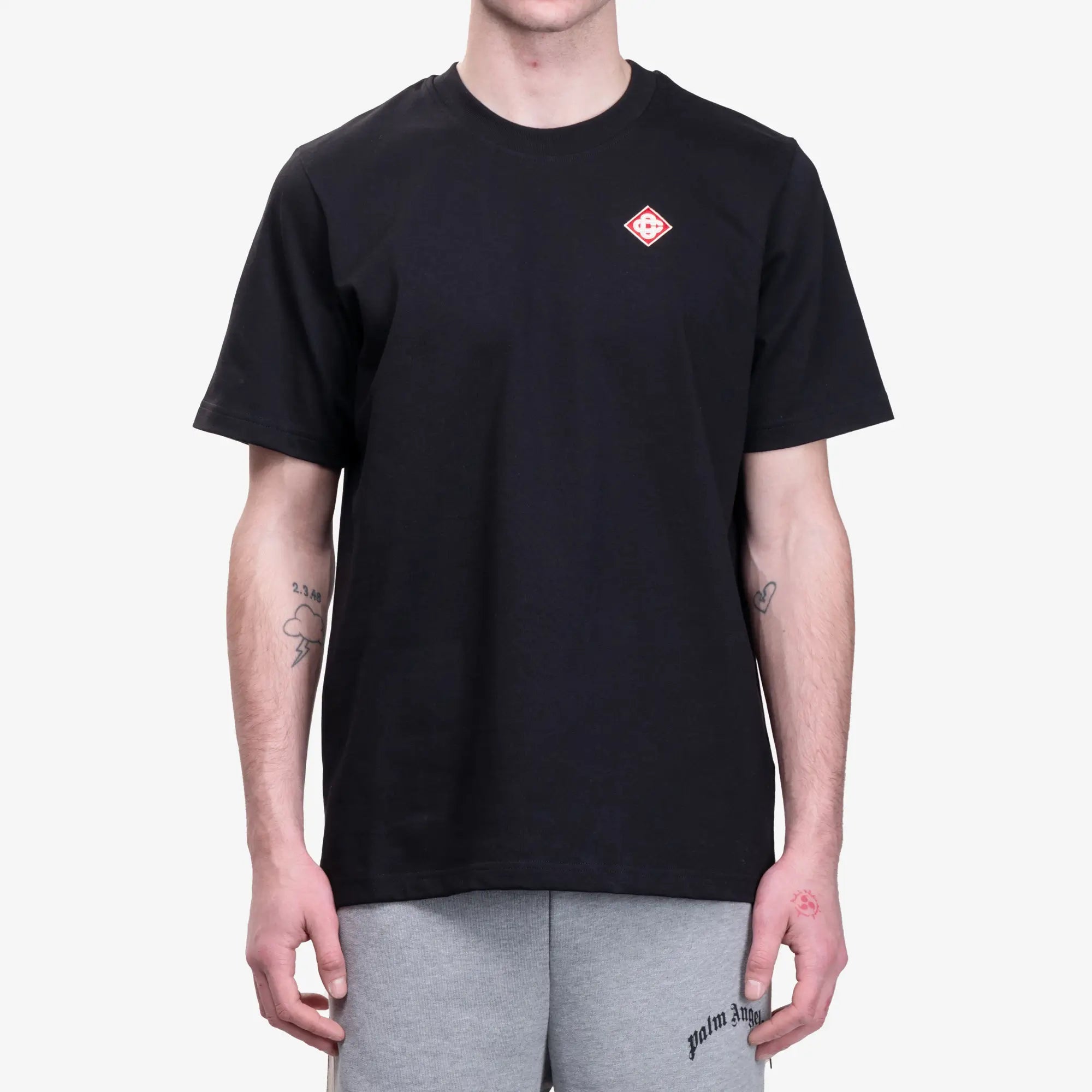 Casablanca Diamond Logo Patch T-Shirt Black - 1
