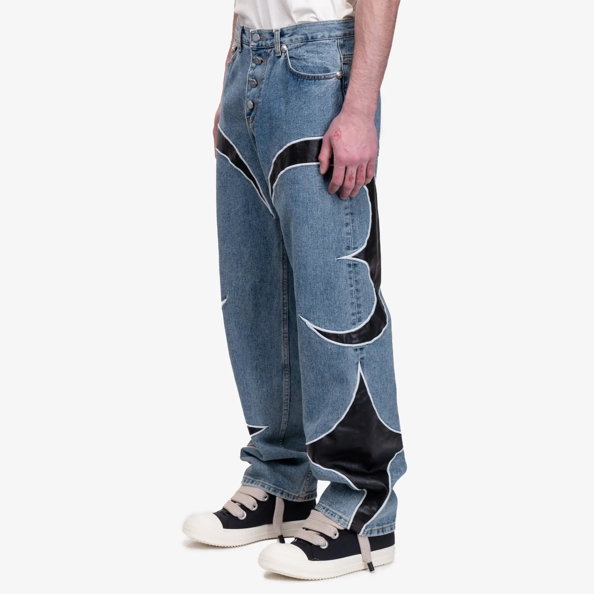 Thug Club TC Leather Washing Jeans Blue/Black - 3