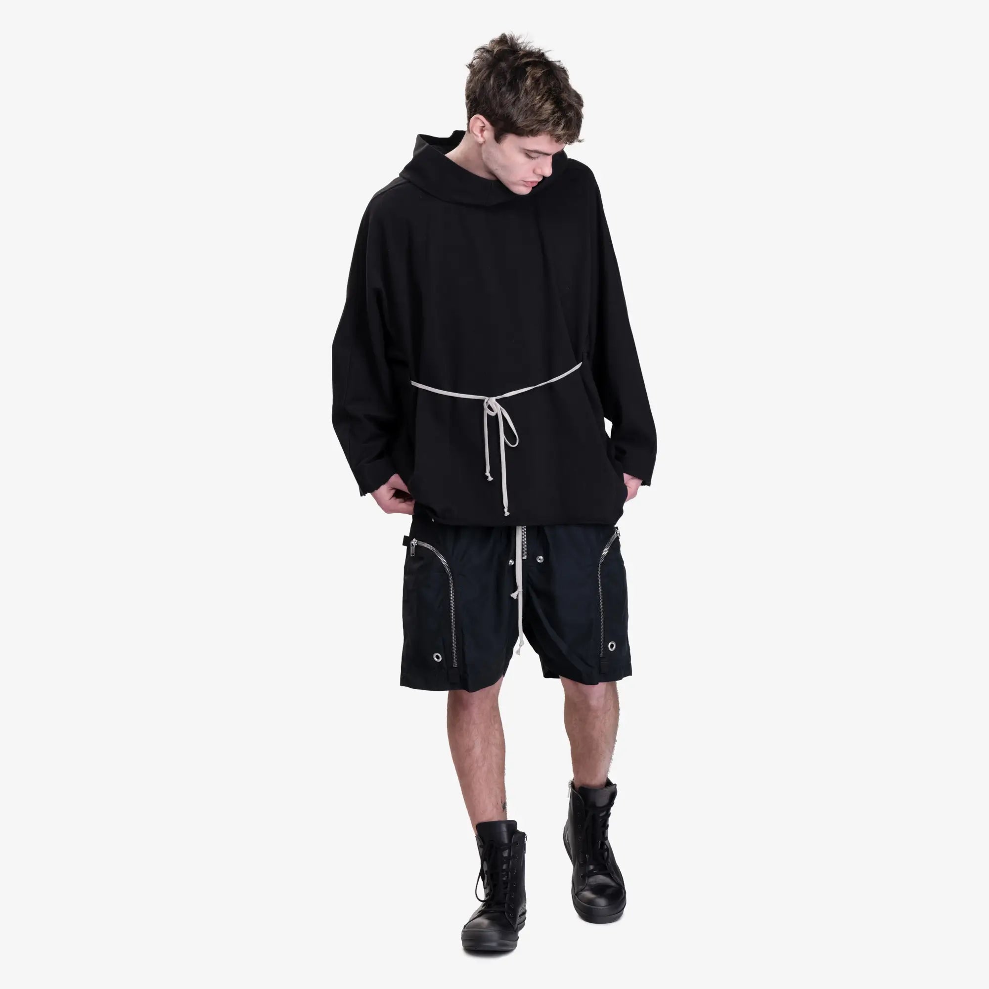 Rick Owens Unisex Hooded Tunic Black - 4