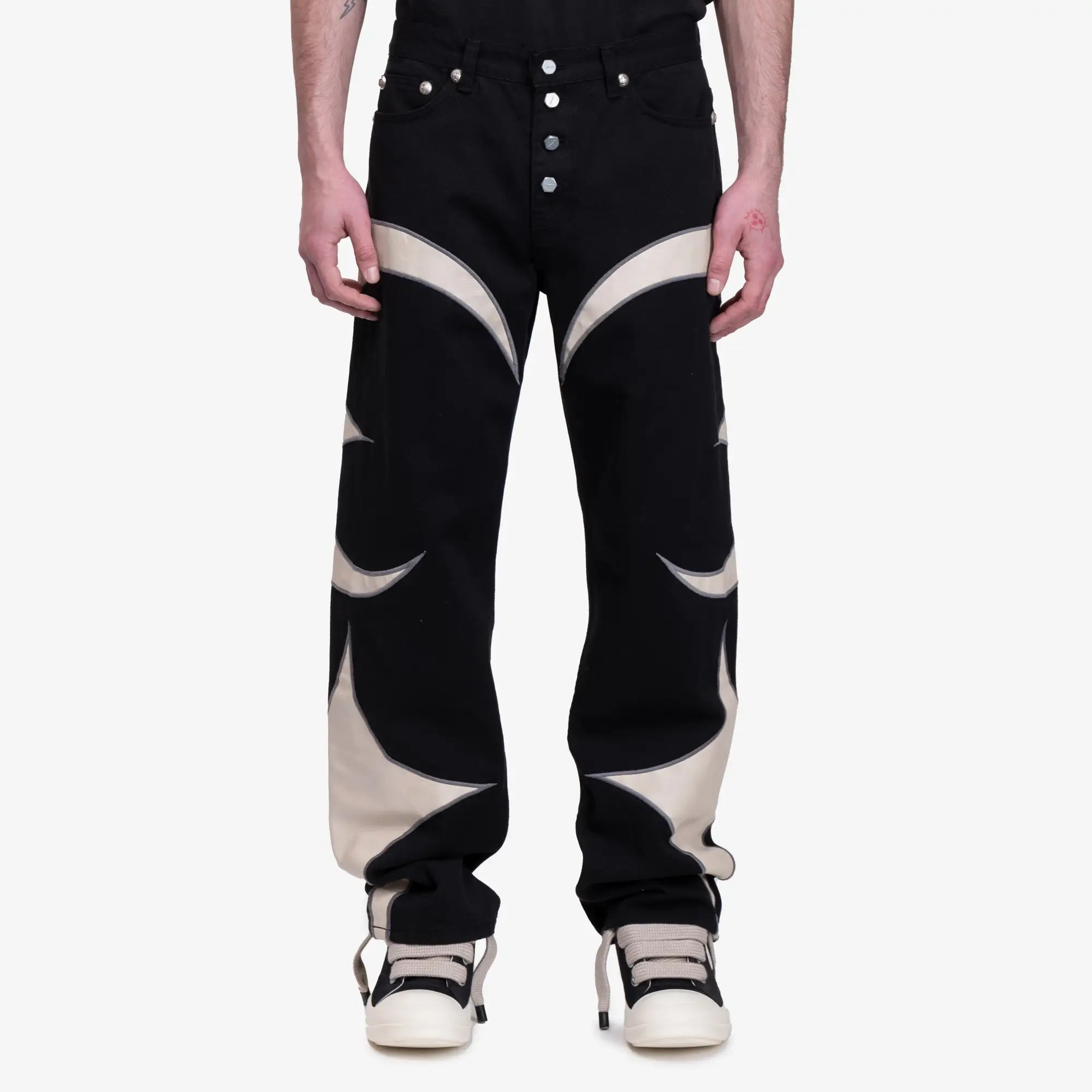 Thug Club TC Leather Washing Jeans Black/White - 1